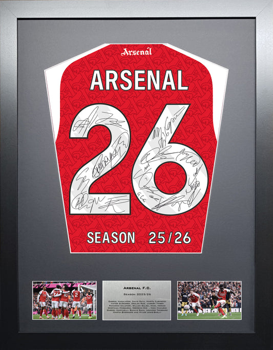 Arsenal 2026 Season Team signed Shirt Frame