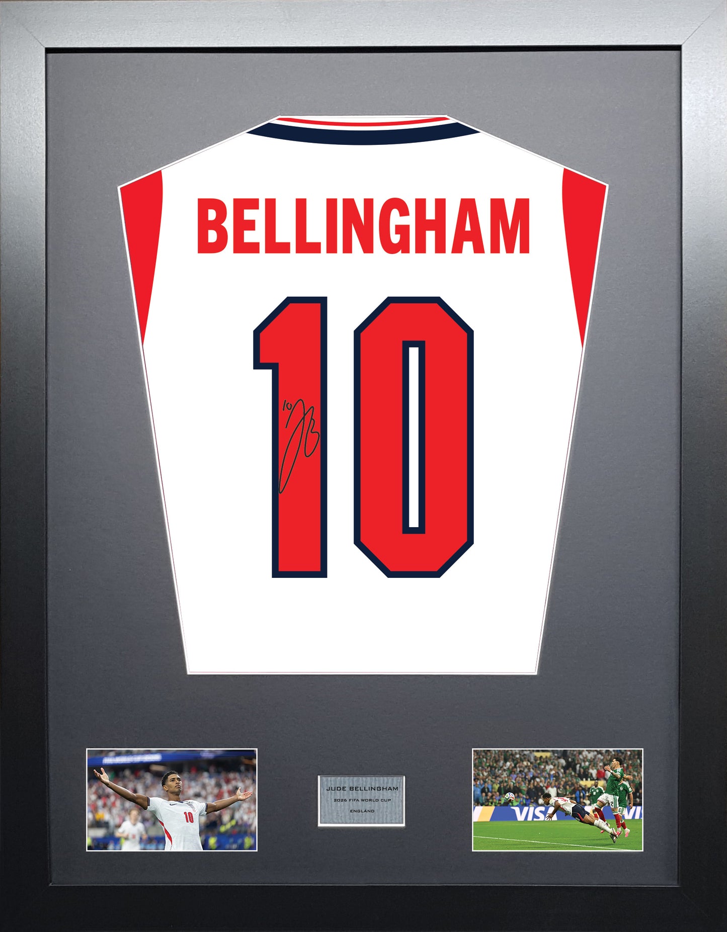 Jude Bellingham England World Cup 26 signed shirt frame