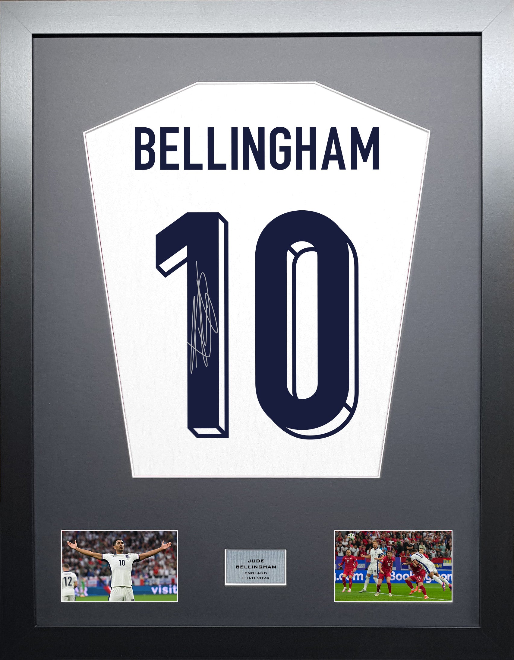 Jude Bellingham England Euro 2024 signed shirt frame