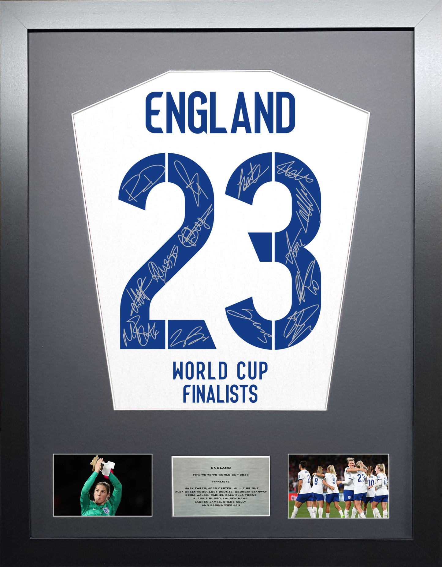 England Womens World Cup Machine signed Shirt Display.