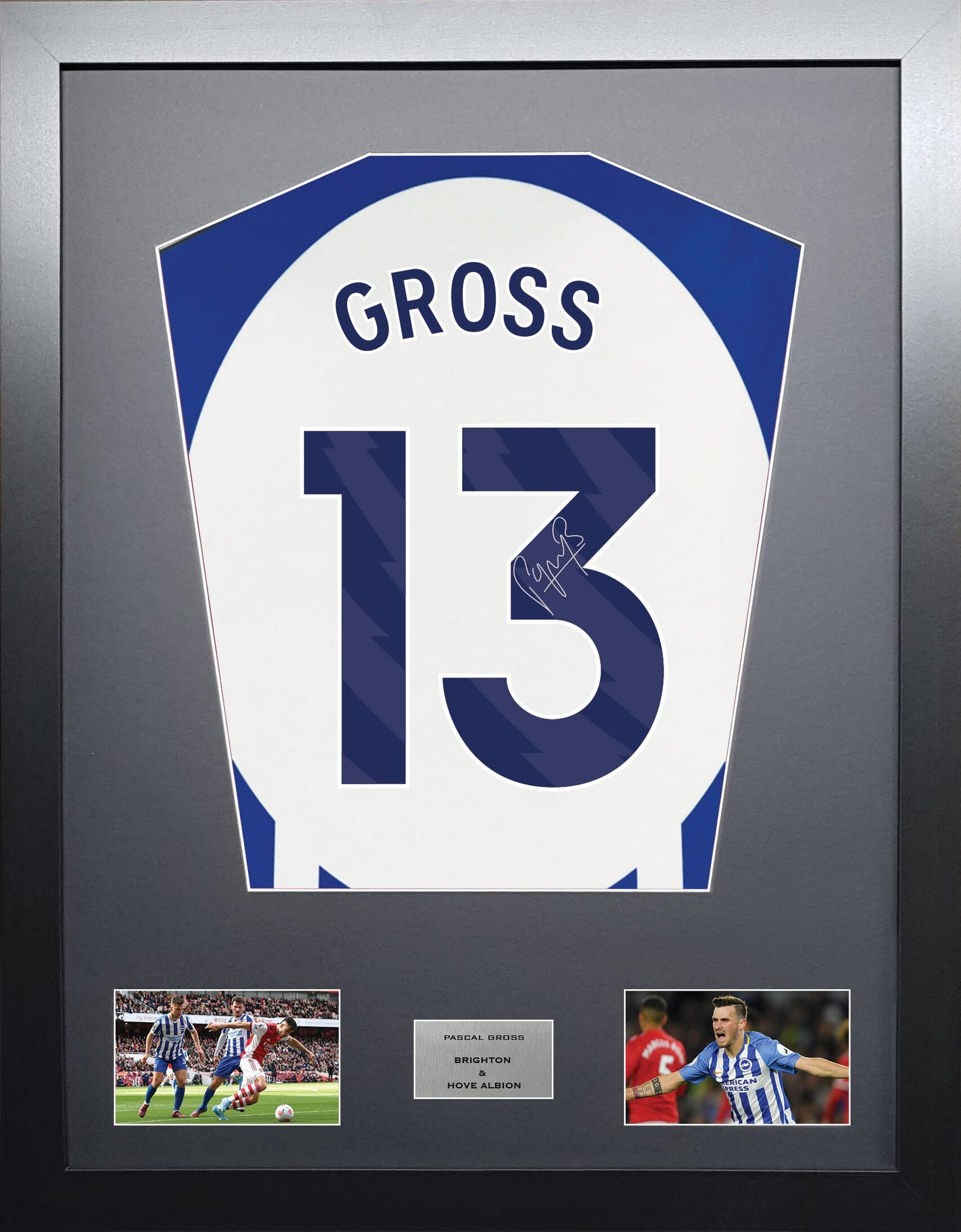 Pascal Gross Brighton signed shirt display 2024 season