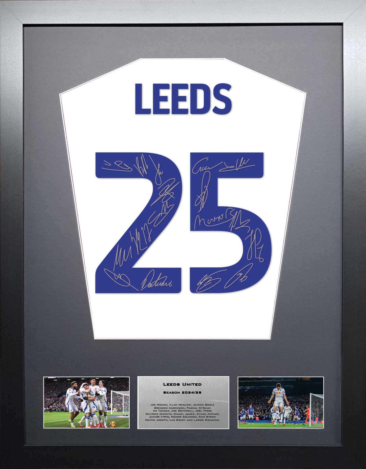 Leeds 2025 Season Team signed Shirt Frame