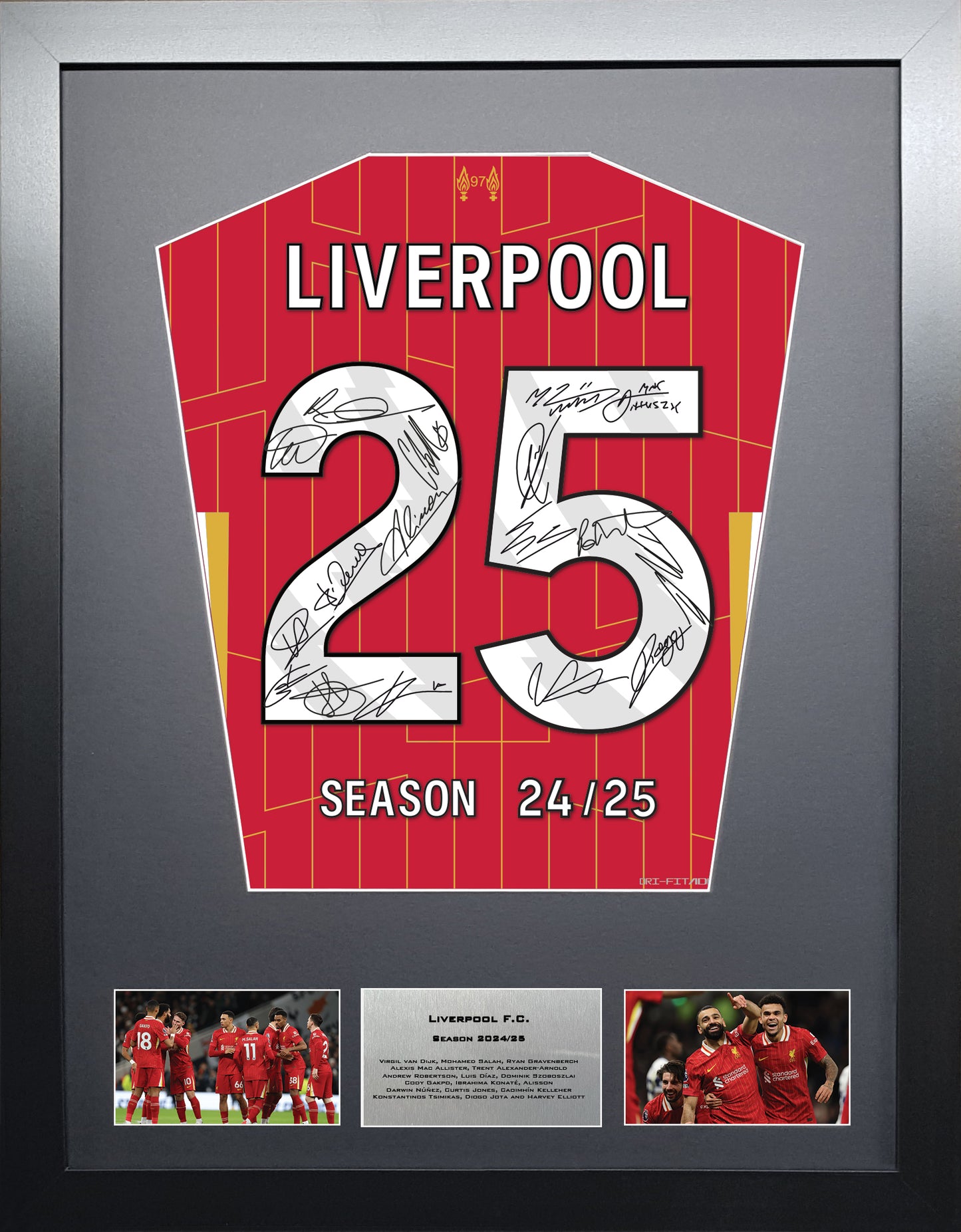 Liverpool 2025 Season Team signed Shirt Frame