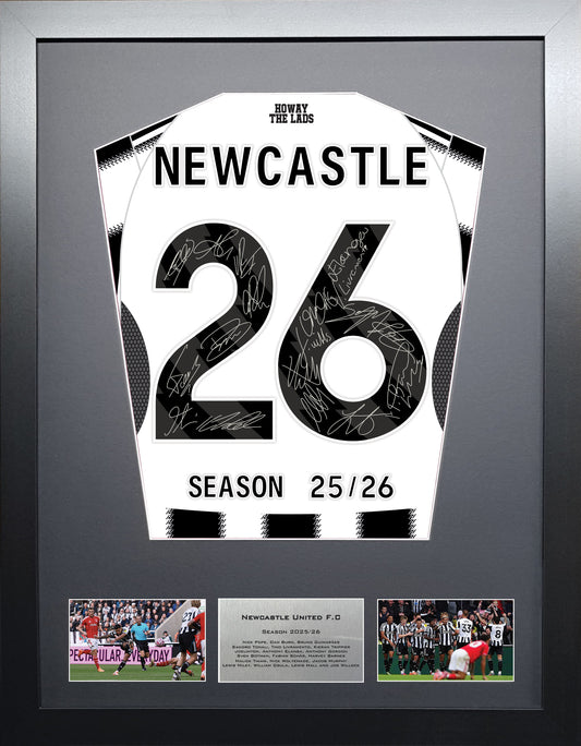 Newcastle United 2026 Season Team signed Shirt Frame