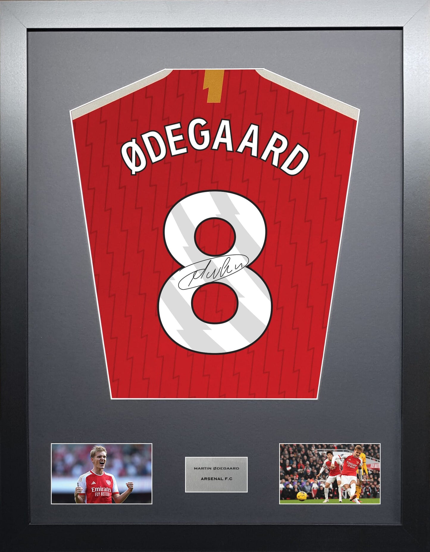 Martin Odegaard Arsenal signed shirt display 2024 season