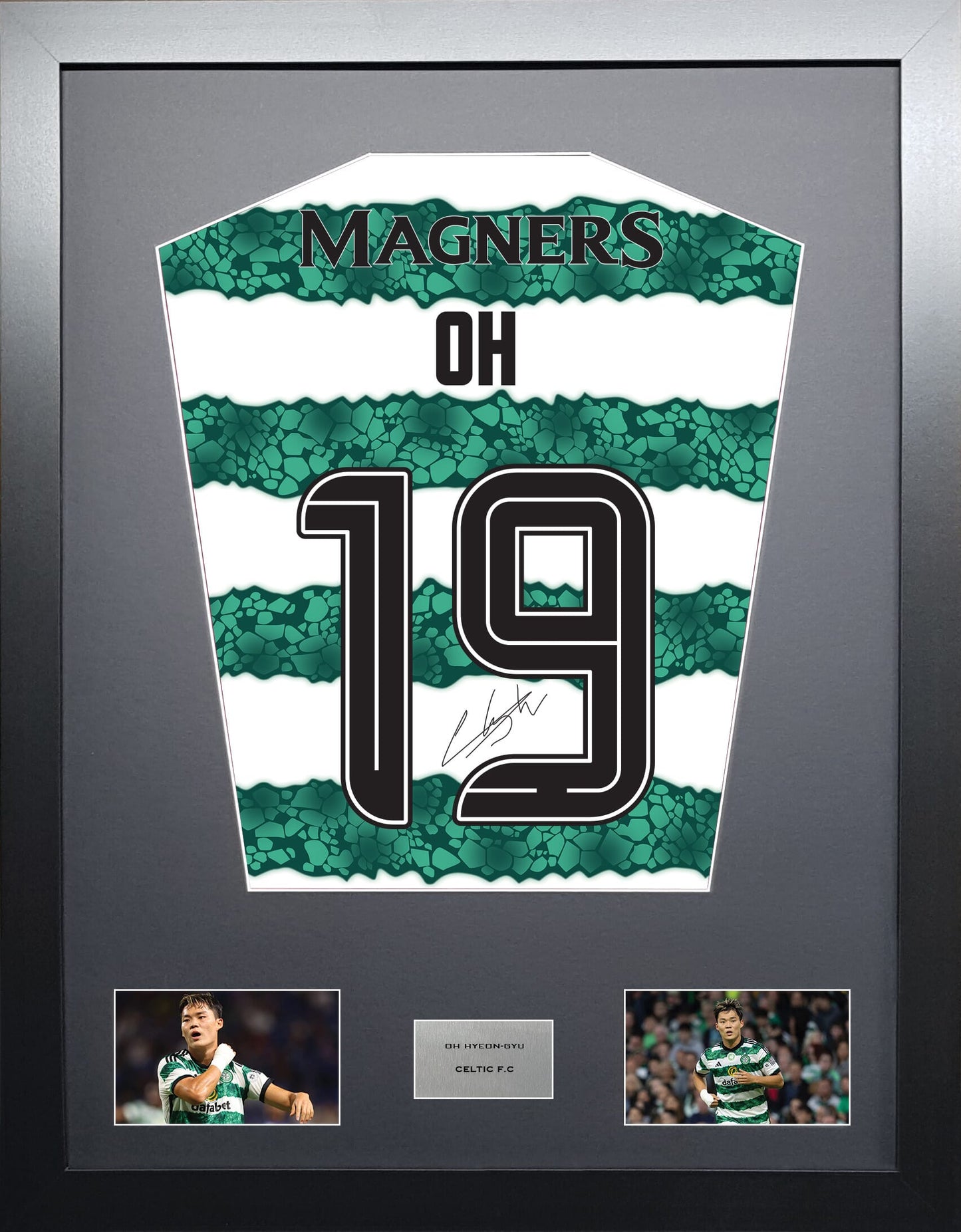 Oh Hyeon-gyu Celtic signed shirt display 2024 season