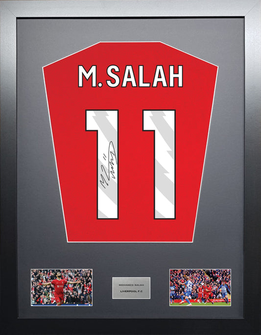 Mohamed Salah Liverpool signed shirt display 2024 season