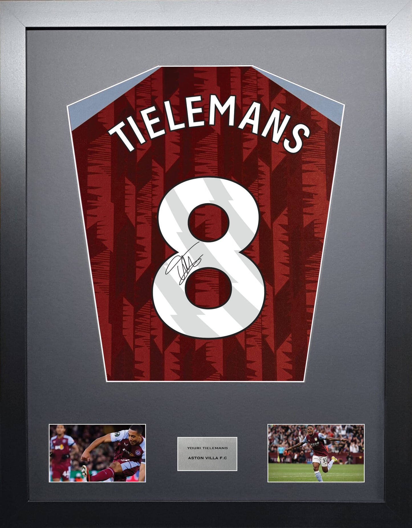 Youri Tielemans Aston Villa signed shirt display 2024 season
