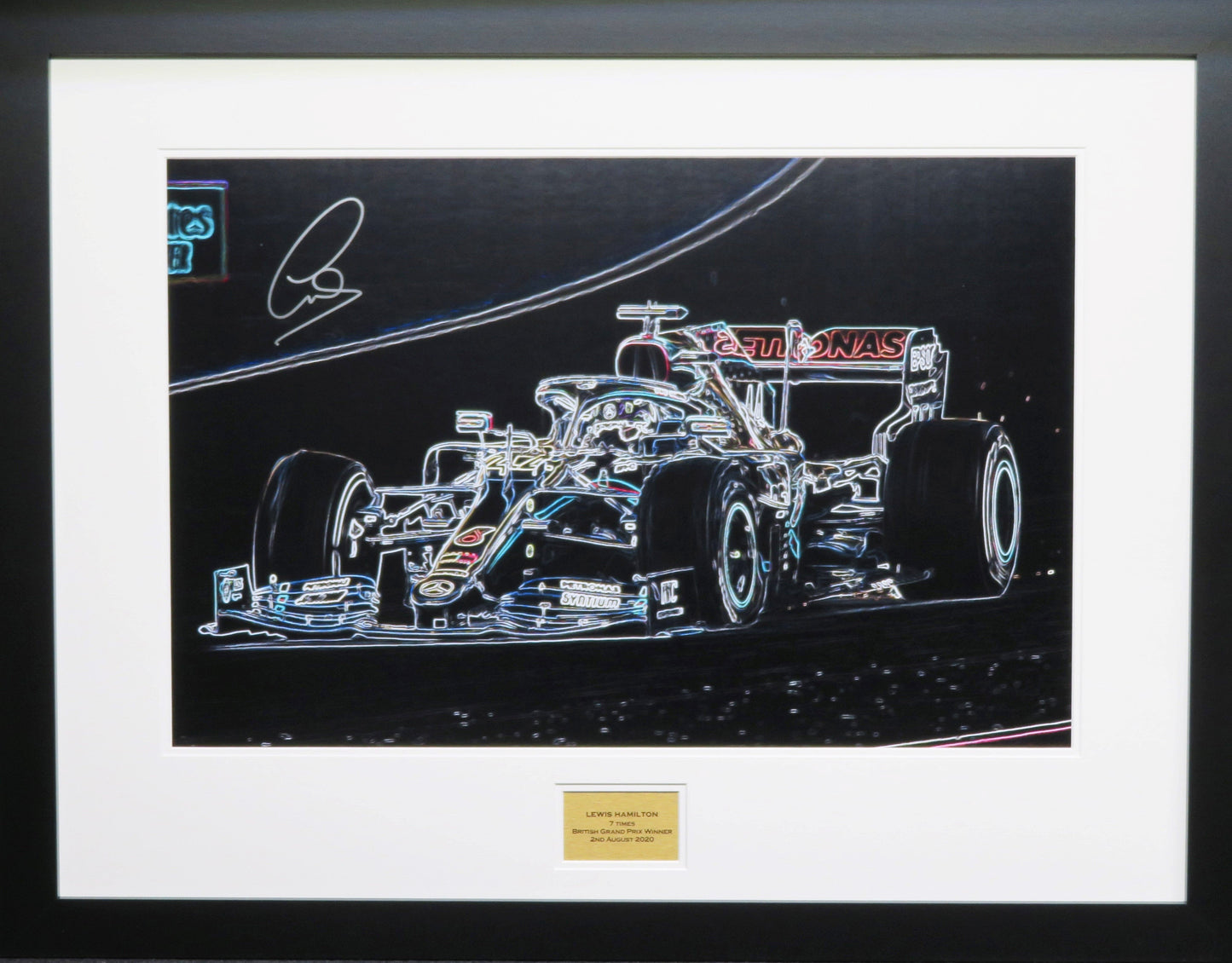 Lewis Hamilton British GP signed Artwork Frame