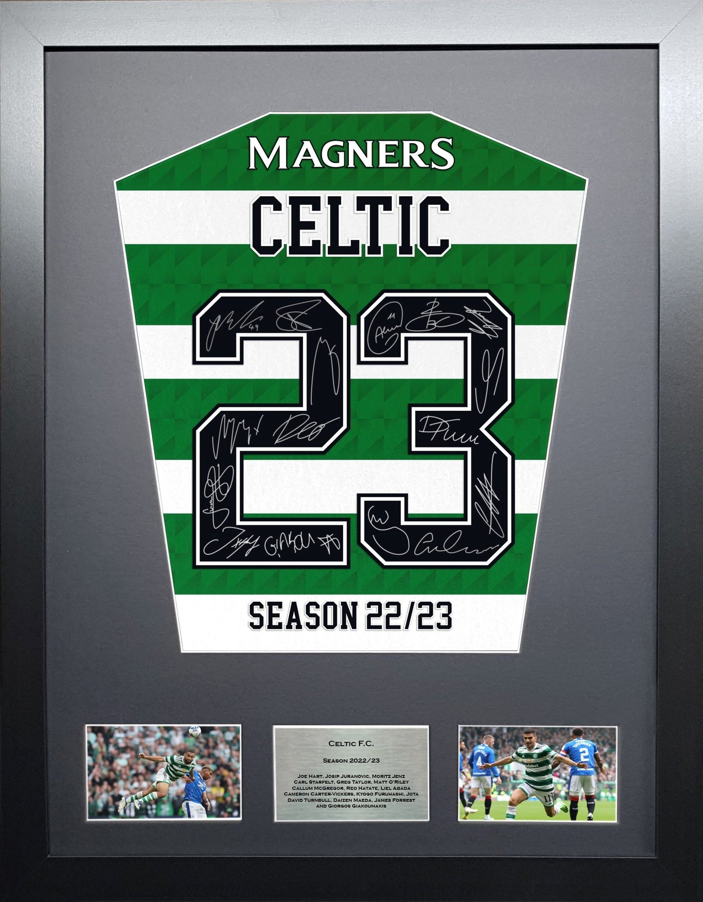 Celtic 2023 Season Team signed shirt Frame