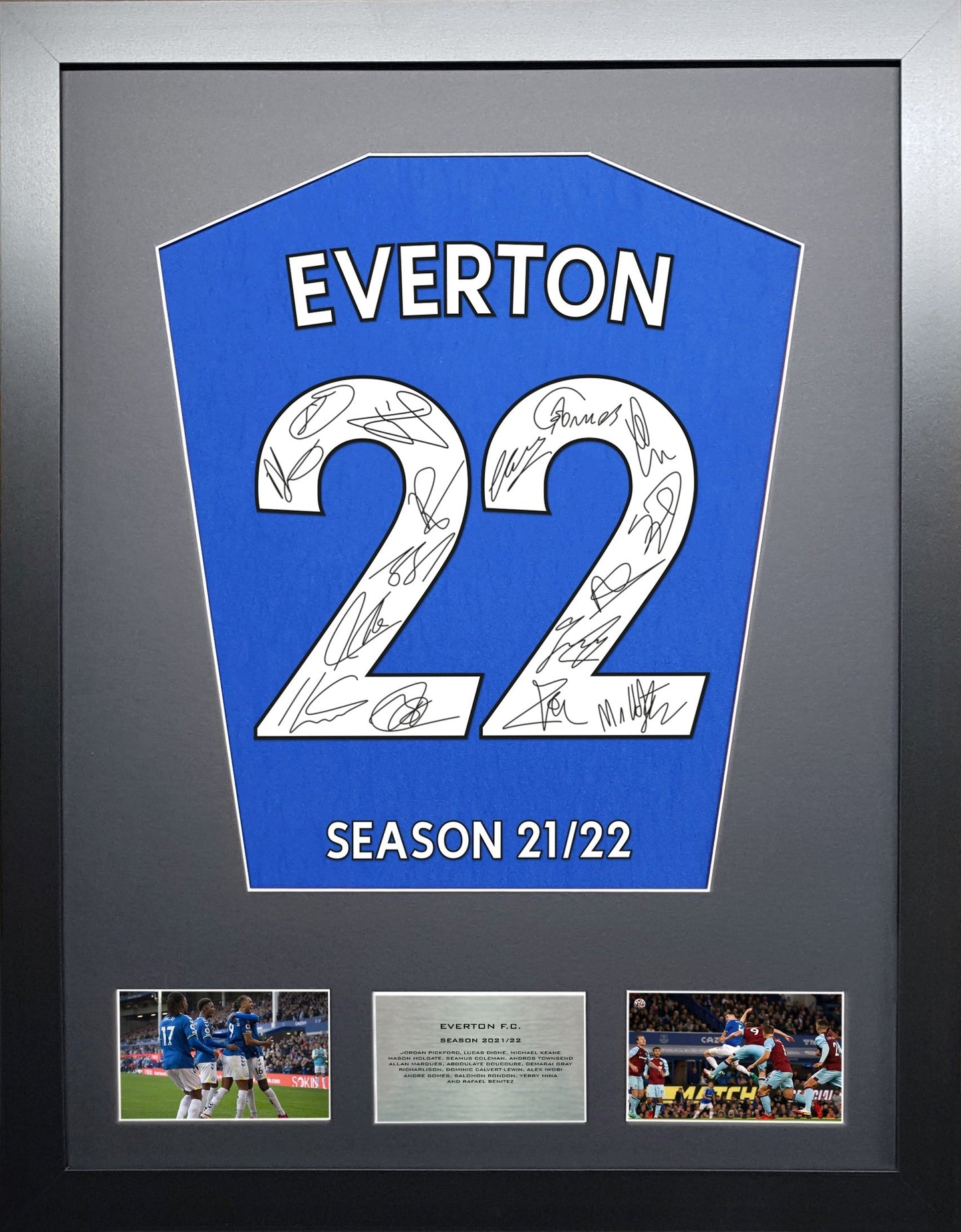 Everton Team signed Shirt Frame