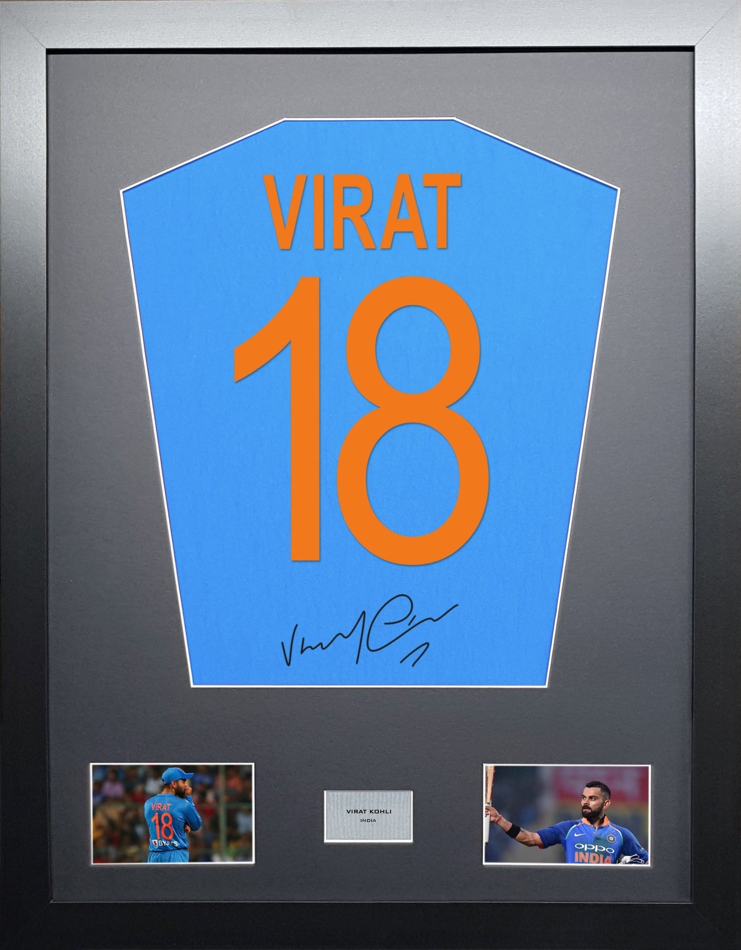 Virat Kohli signed India Cricket Shirt Frame