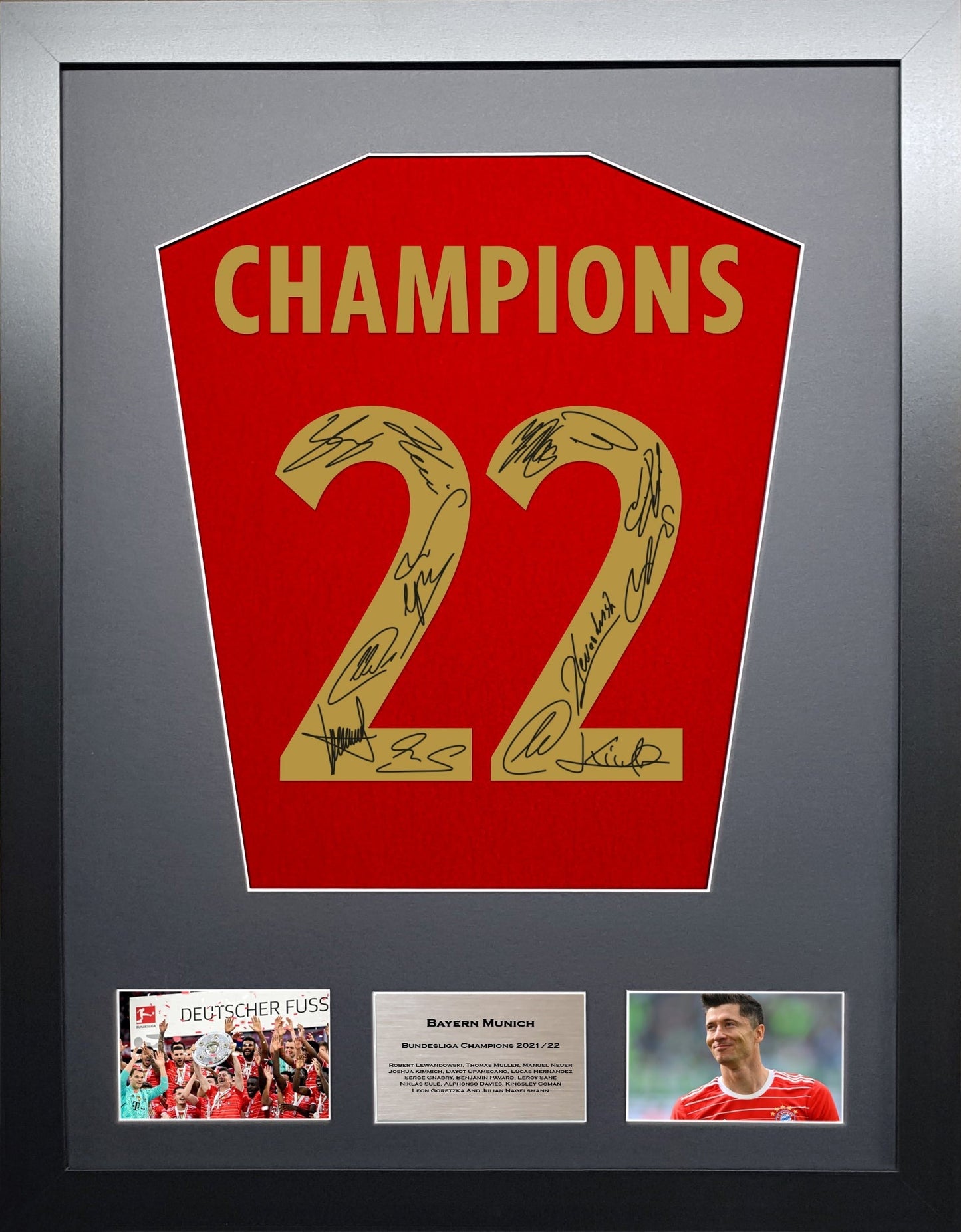 Bayern Munich Team signed Shirt Frame