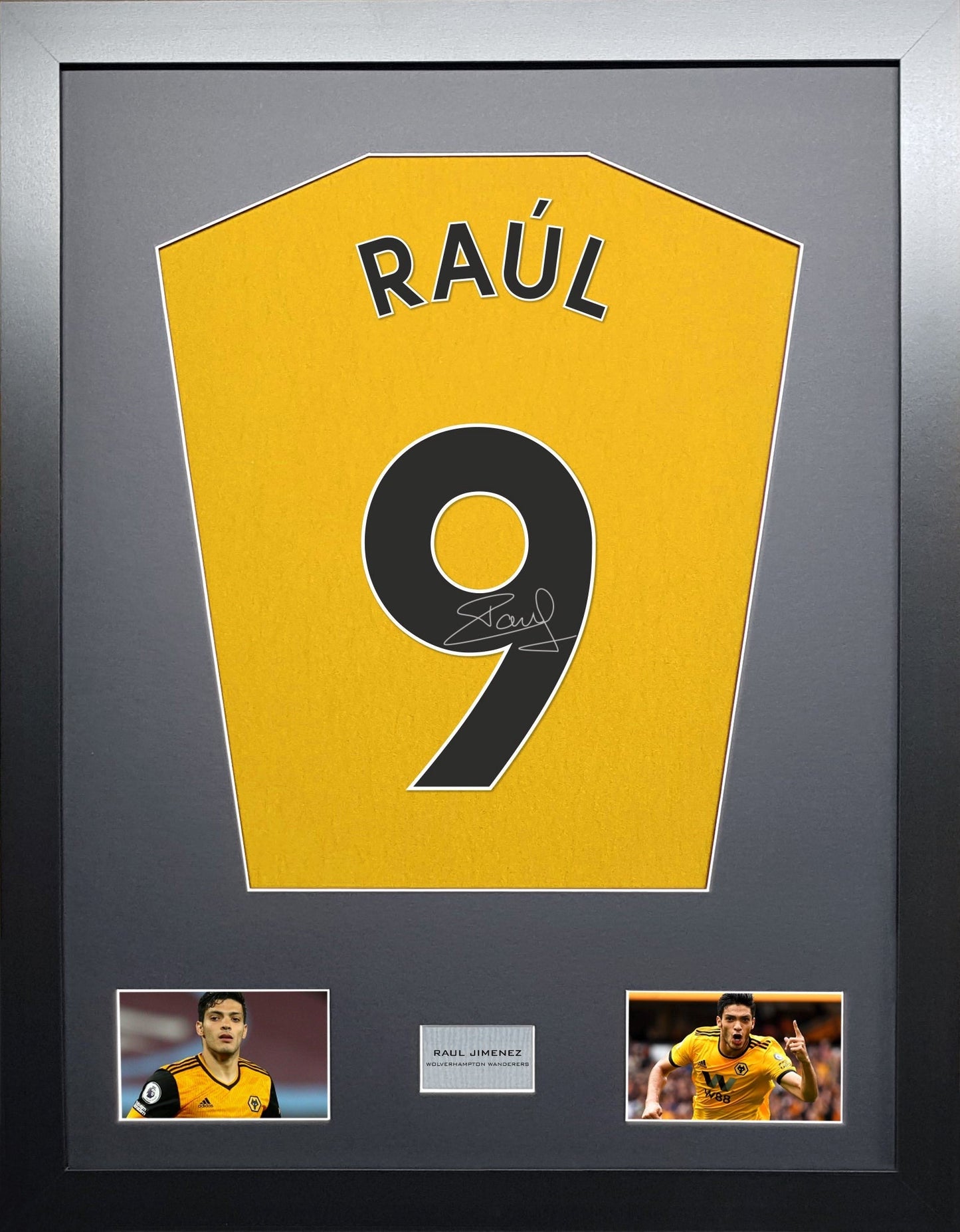 Raul Jimenez Wolverhampton Wanderers signed Shirt Frame
