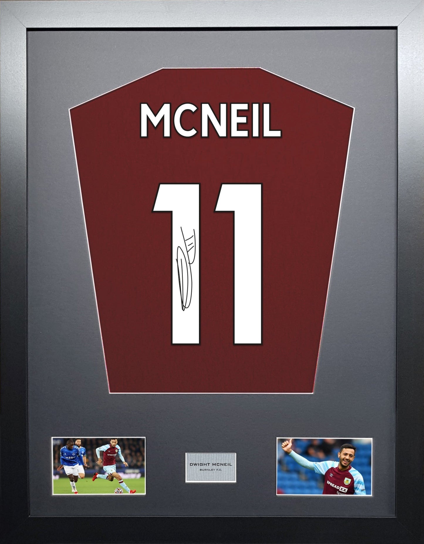 Dwight McNeil Burnley signed Shirt Frame