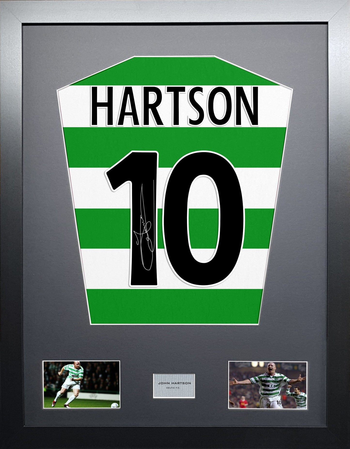 John Hartson Celtic Signed Shirt Display