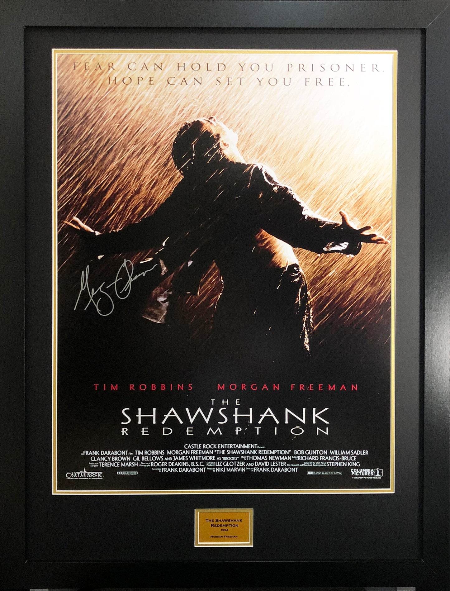 The Shawshank Redemption Morgan Freeman Signed Movie Poster