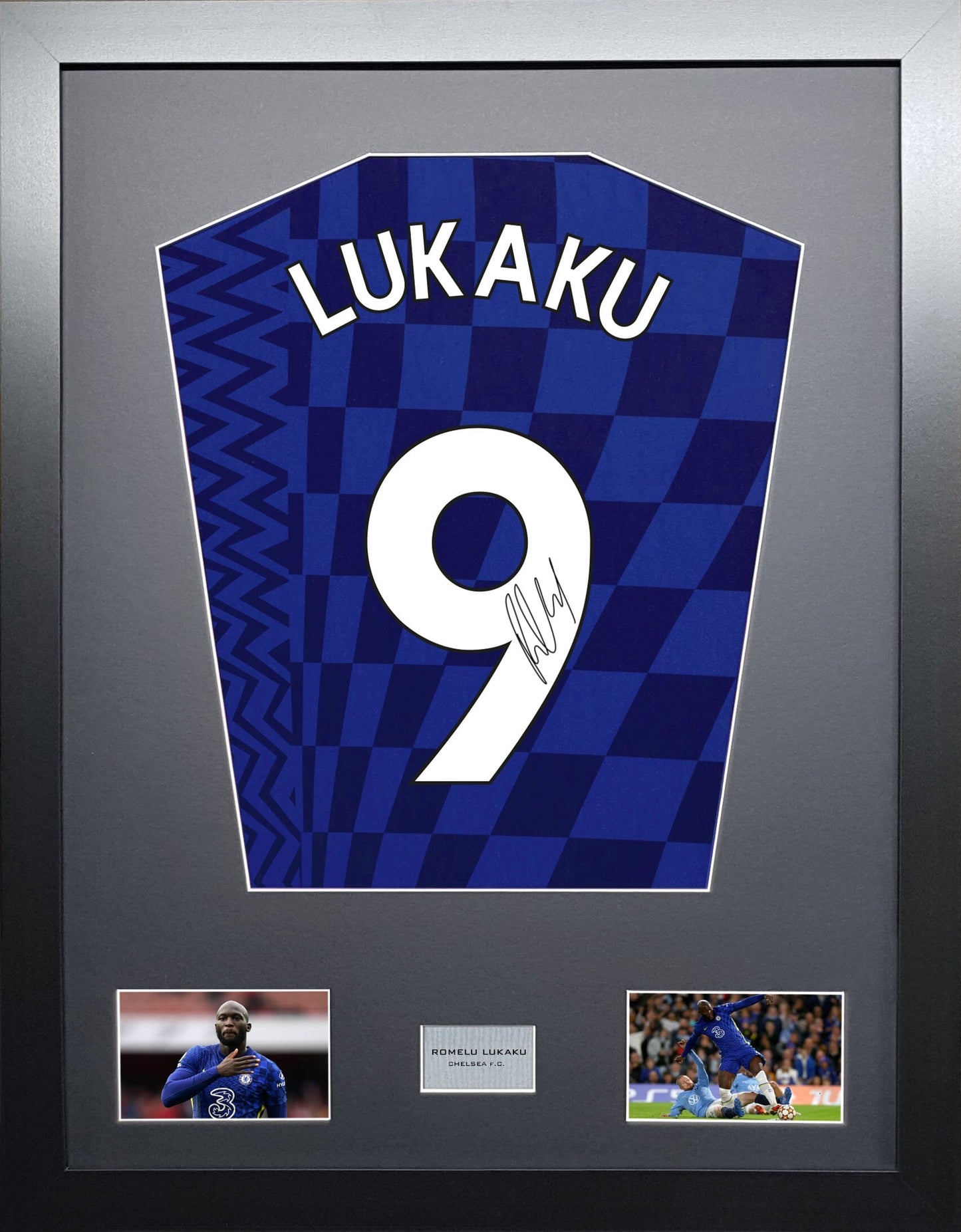 Romelu Lukaku Chelsea Signed Shirt Display