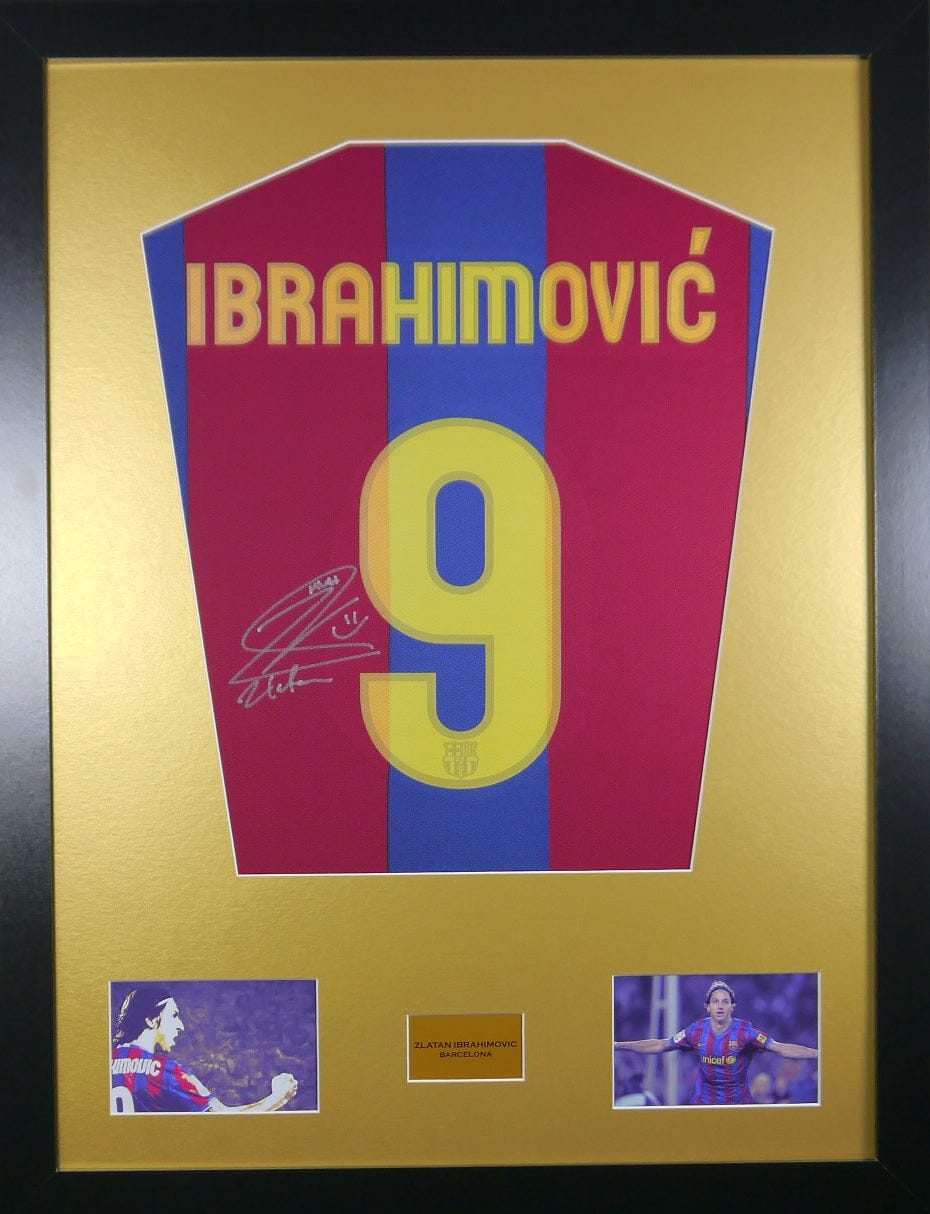 Zlatan Ibrahimovic Barcelona Signed Shirt Display