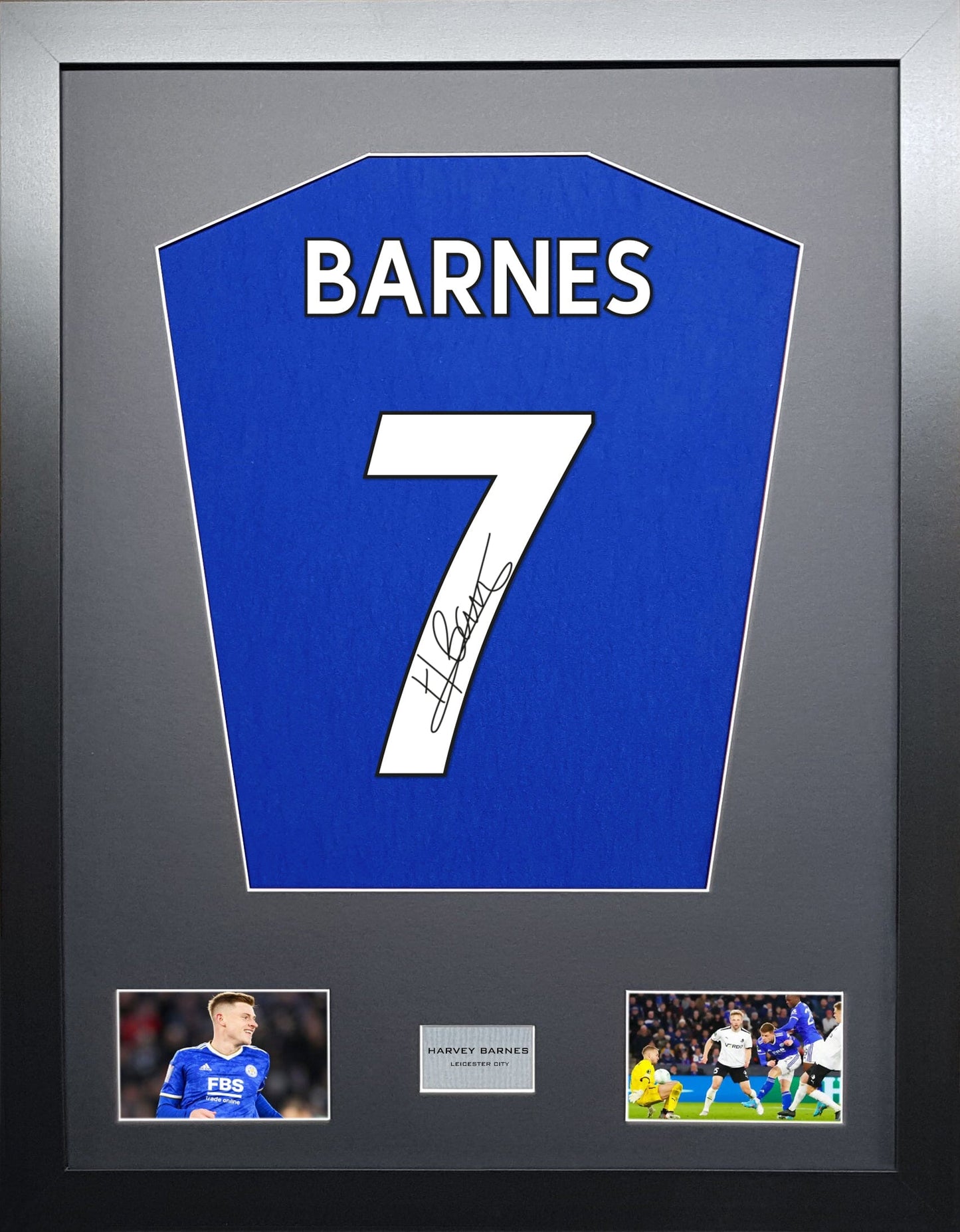 Harvey Barnes Leicester Signed Shirt Display