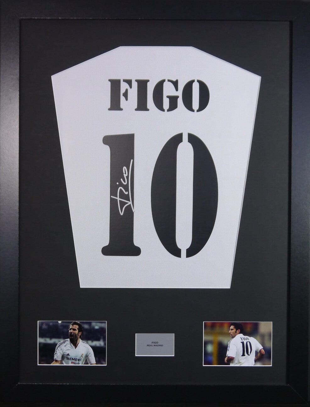Luis Figo Real Madrid Signed Shirt Display