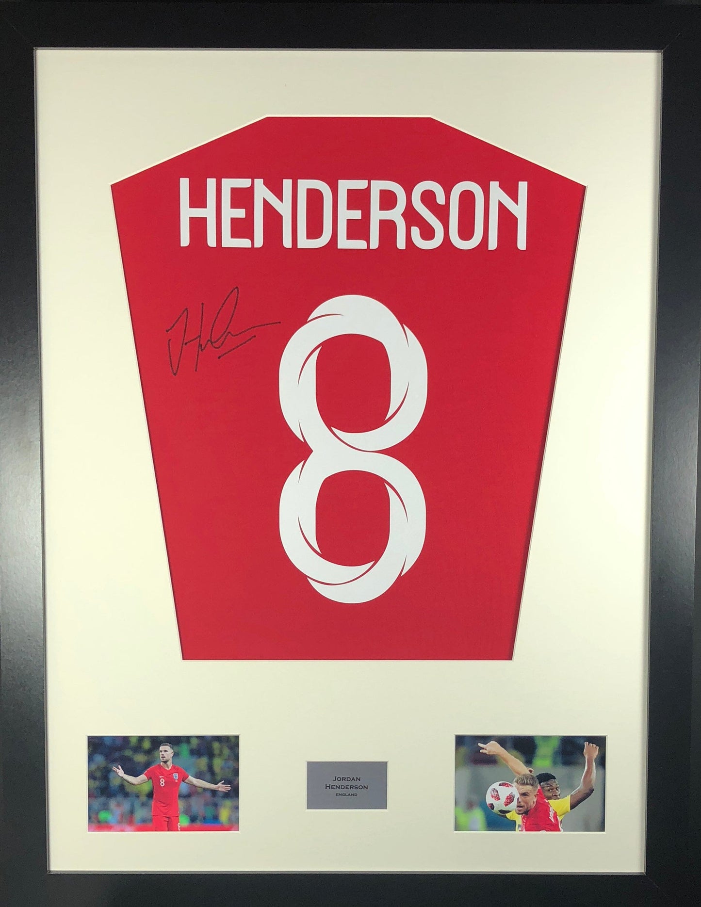 Jordan Henderson England World Cup Signed Shirt Display
