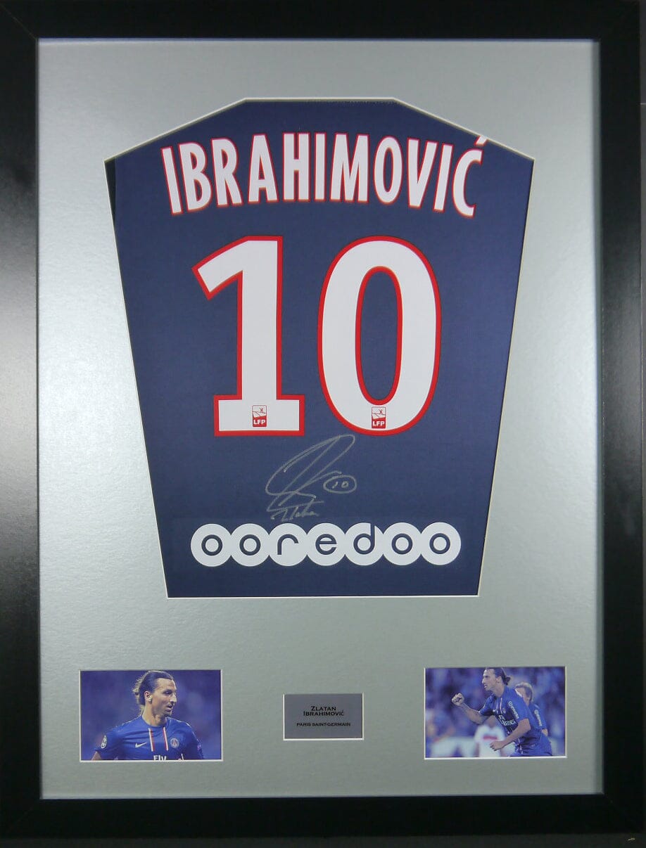 Zlatan Ibrahimovic PSG Signed Shirt Display