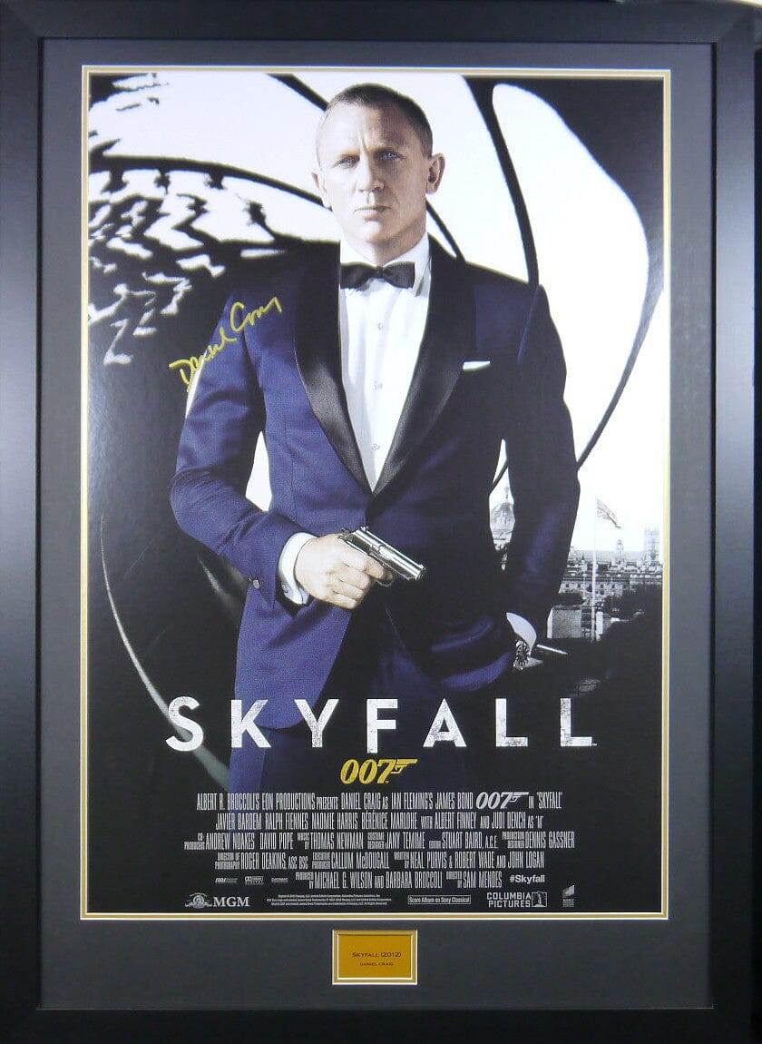 Skyfall signed and framed movie poster display