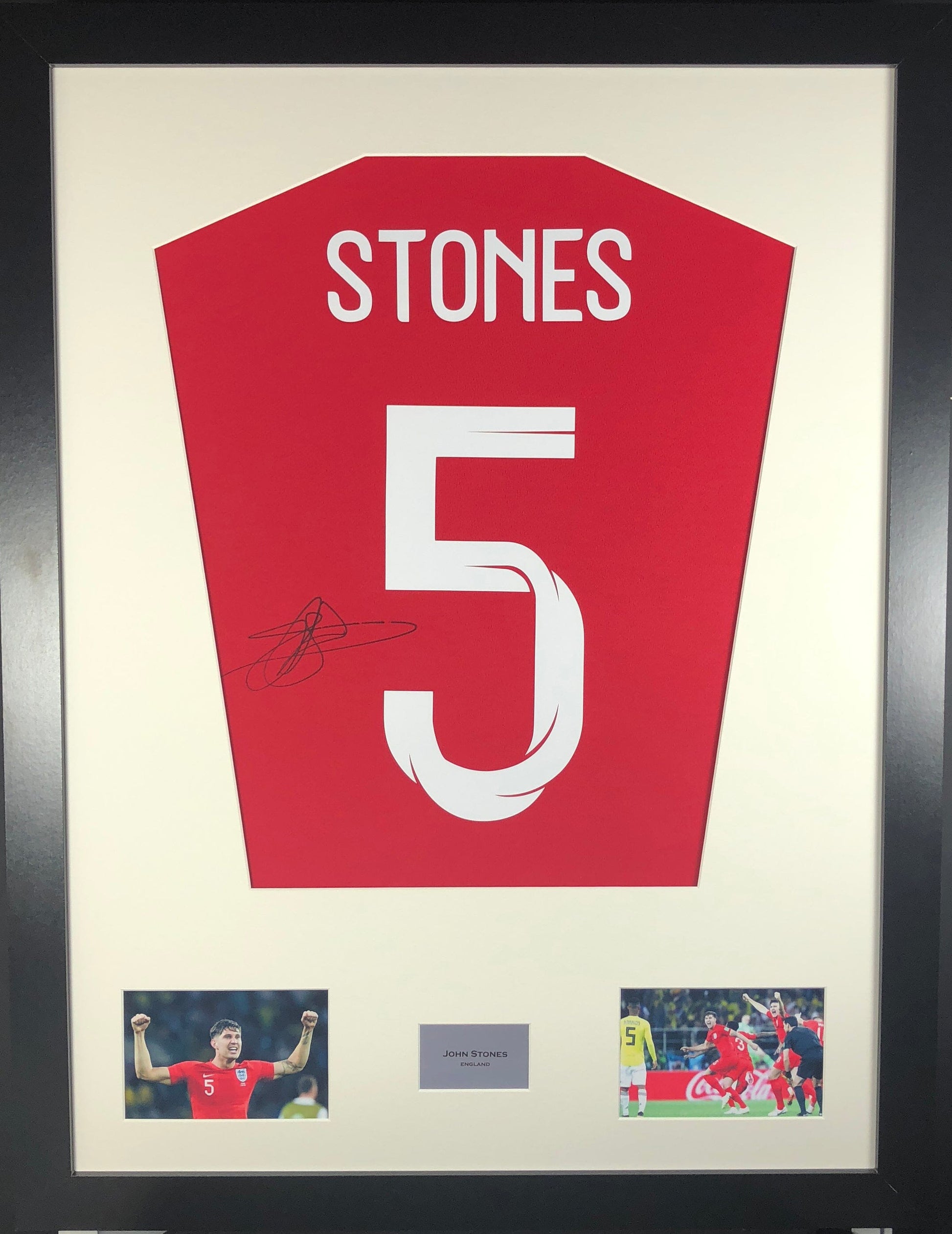 John Stones England World Cup Signed Shirt Display