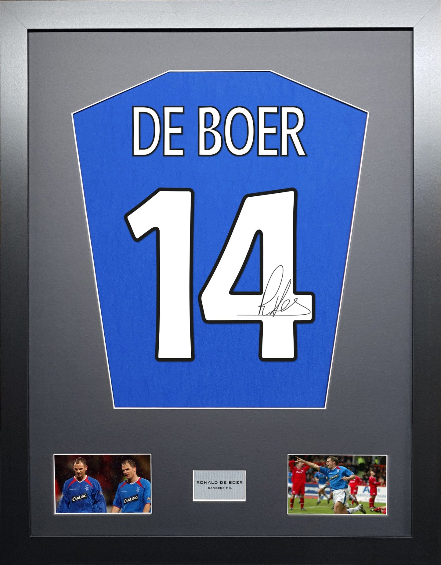Ronald de Boer Rangers Signed Shirt Display