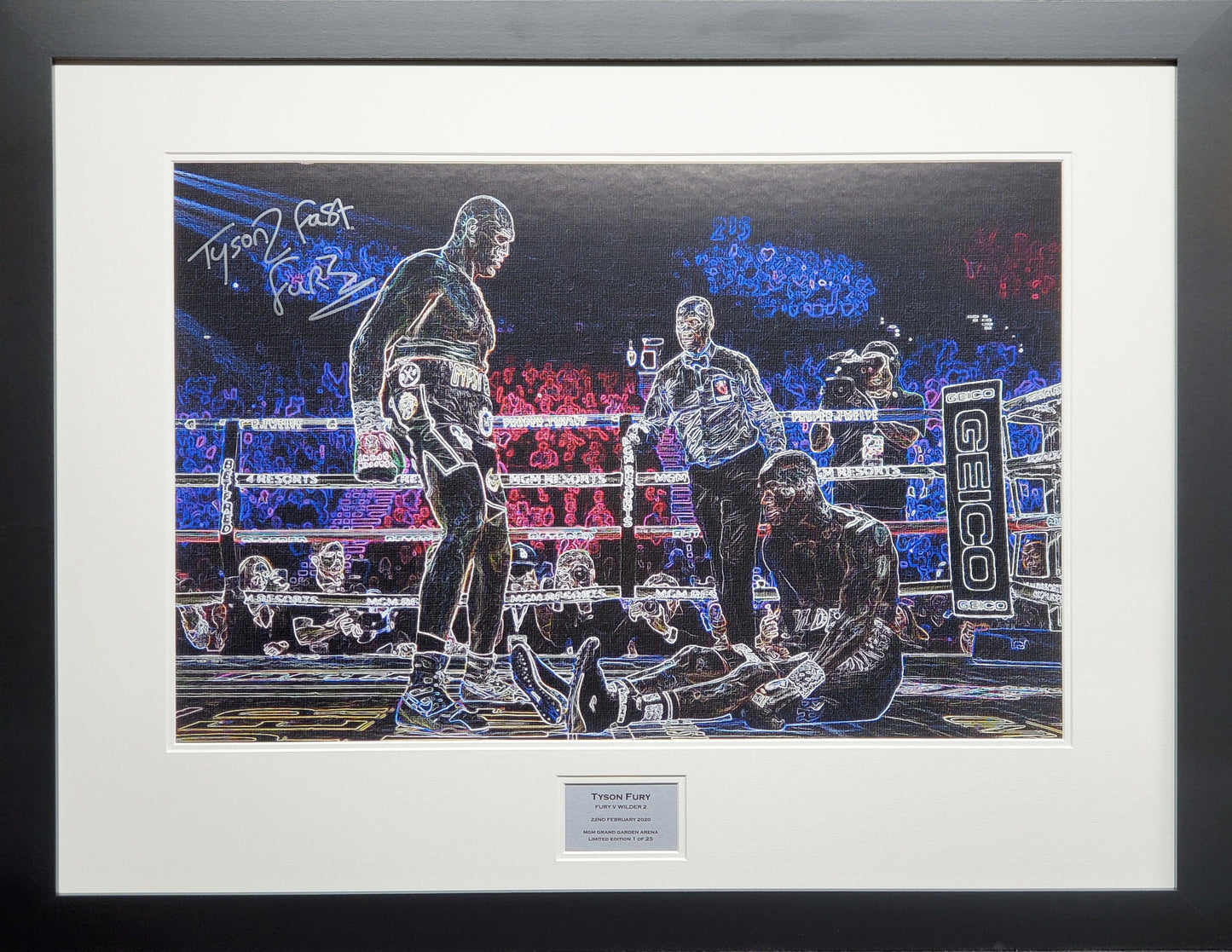 Tyson Fury Signed Artwork Display Limited Edition 1 of 25
