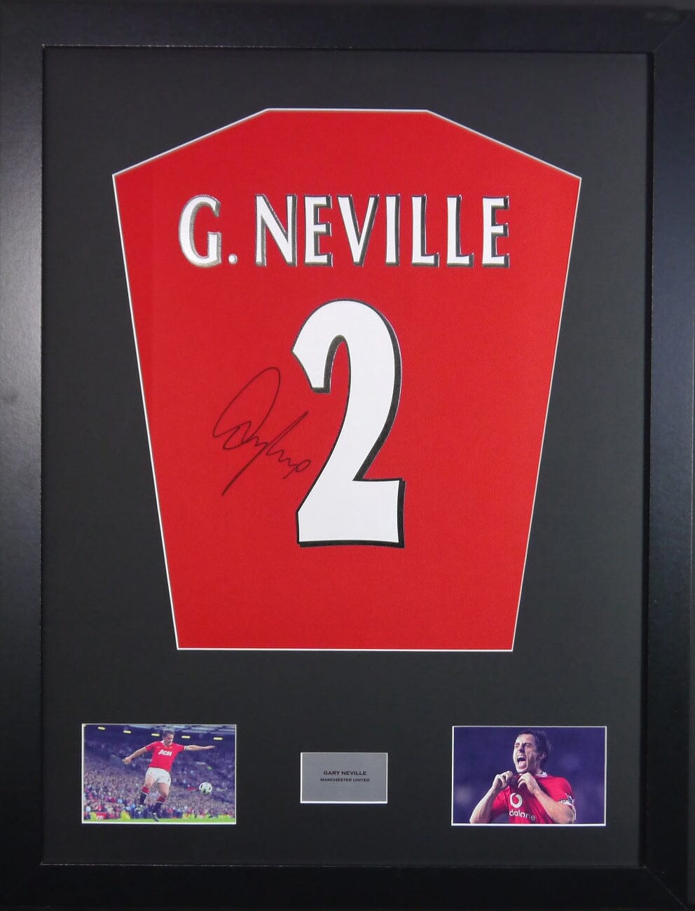 Gary Neville Manchester United Signed Shirt Display