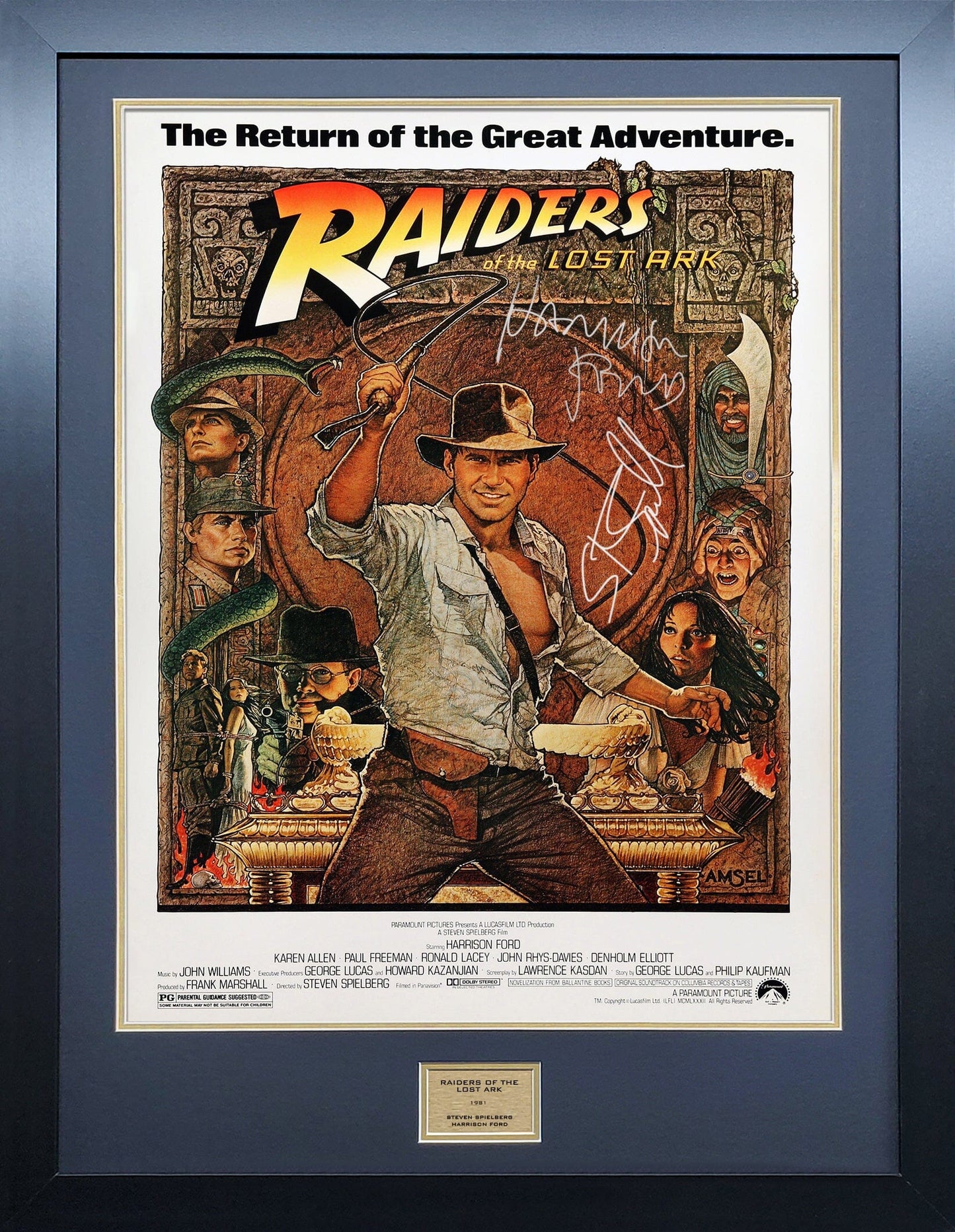Raiders Of The Lost Ark Signed Movie Poster
