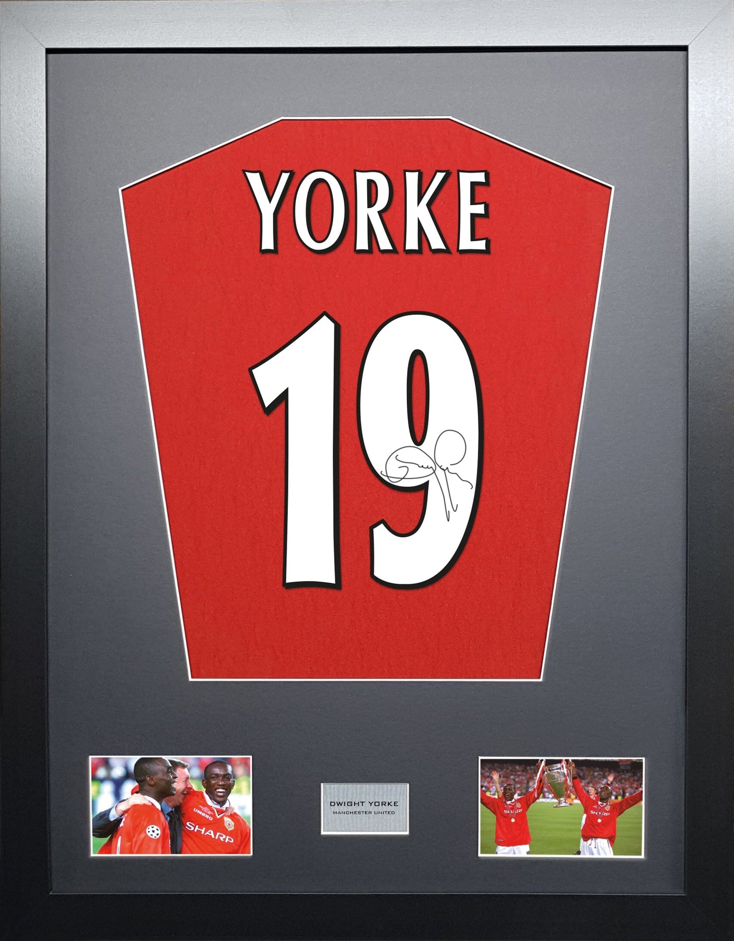 Dwight Yorke Manchester United Signed Shirt Display