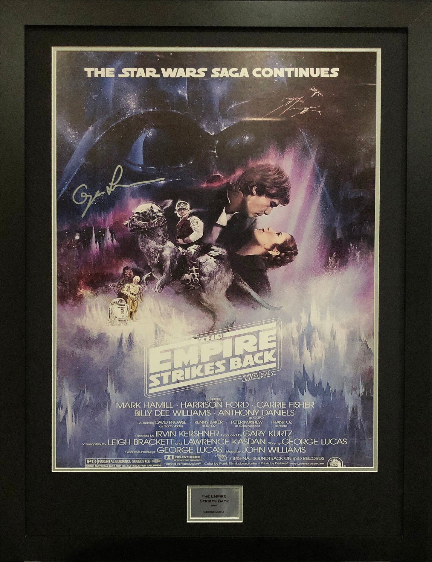 Empire Strikes Back USA Version George Lucas Signed Movie Poster