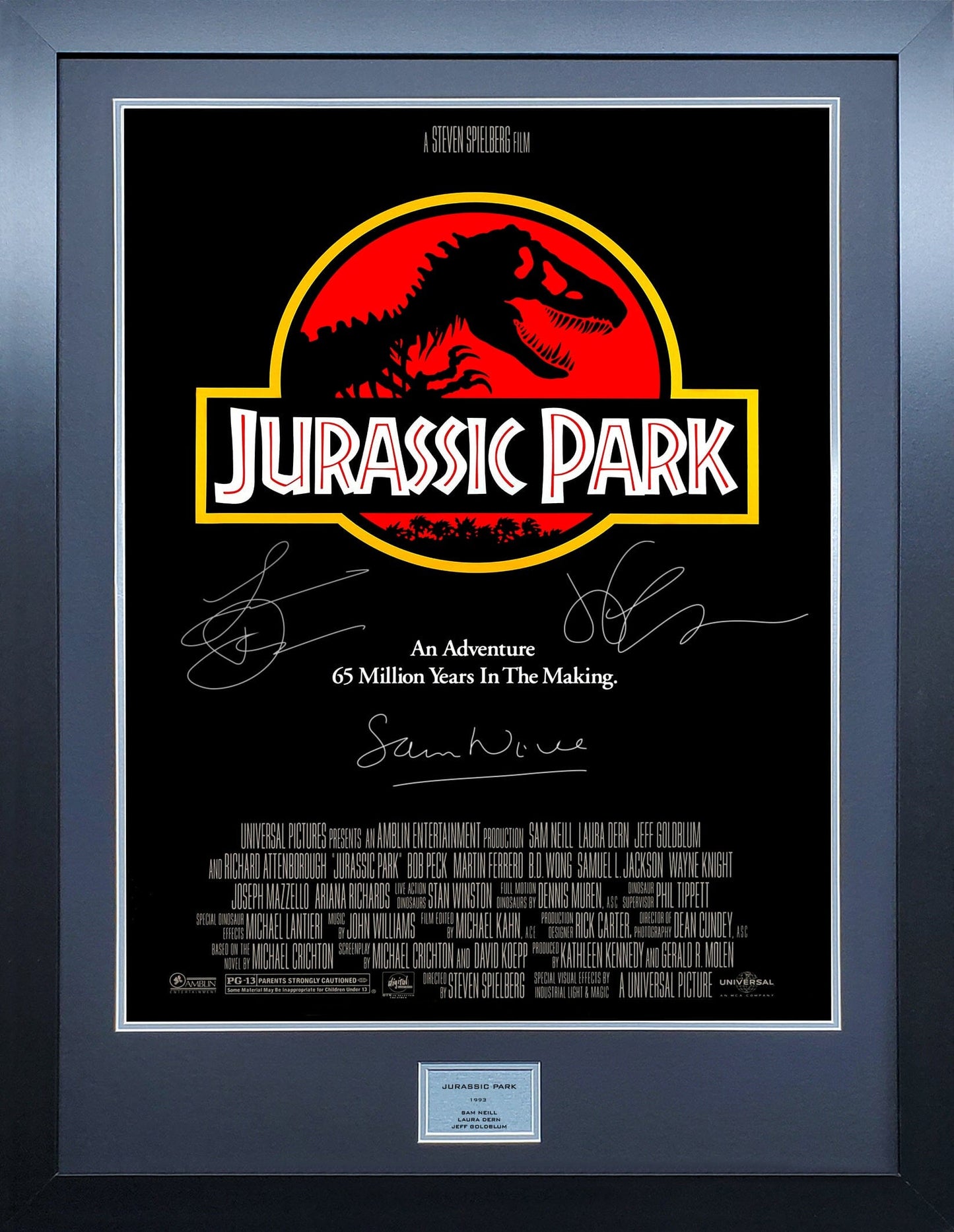 Jurassic Park Signed Movie Poster