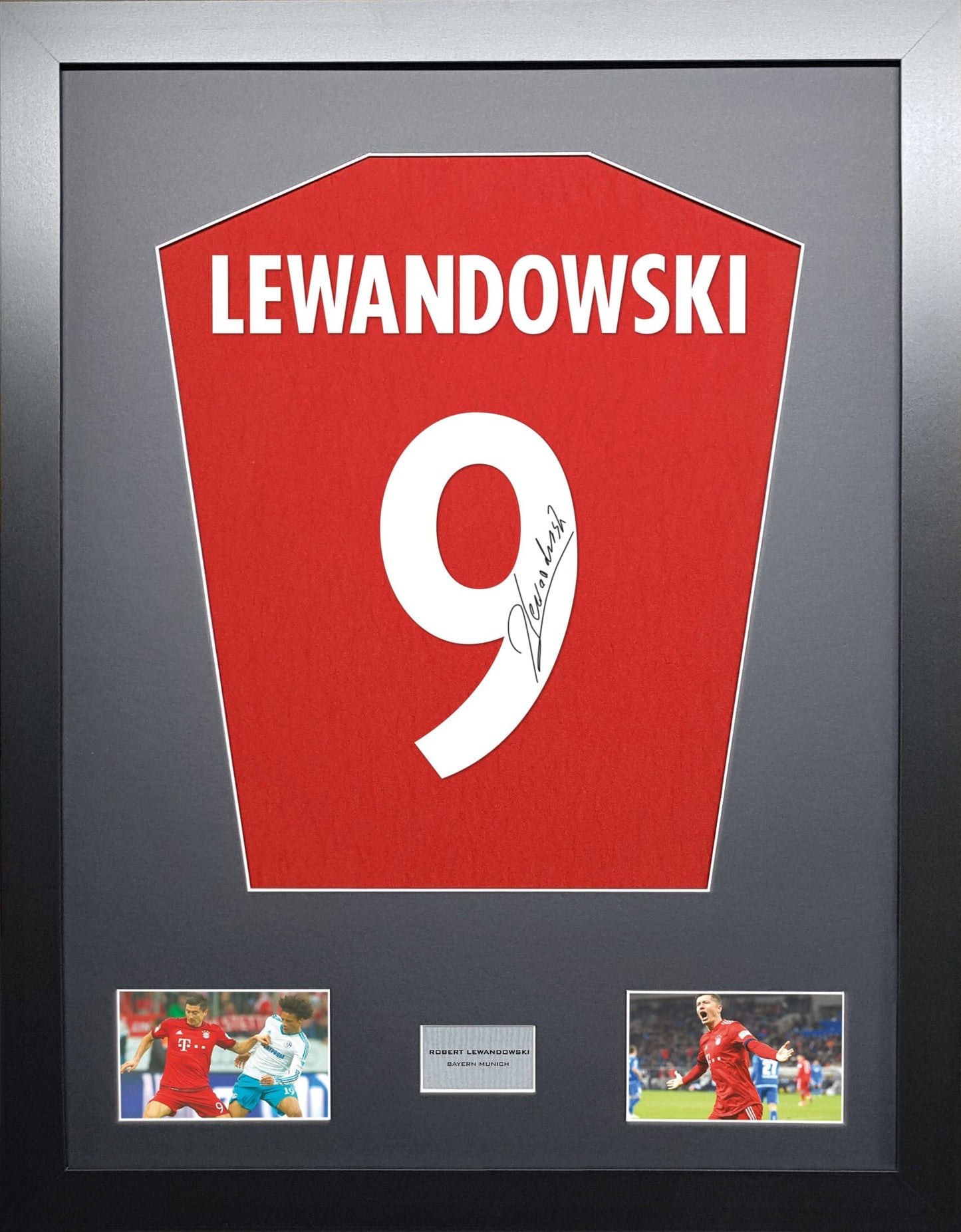 Lewandowski Bayern Munich Signed Shirt Display