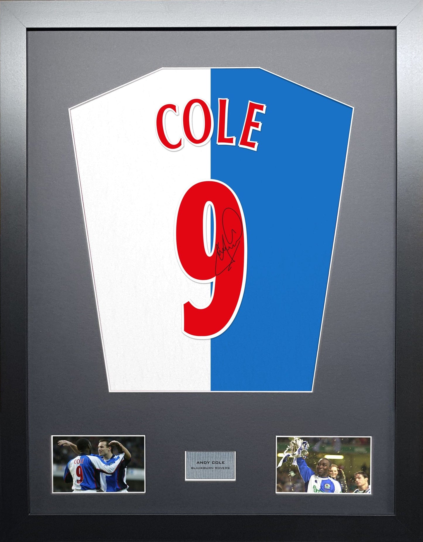 Andy Cole Blackburn Signed Shirt Display