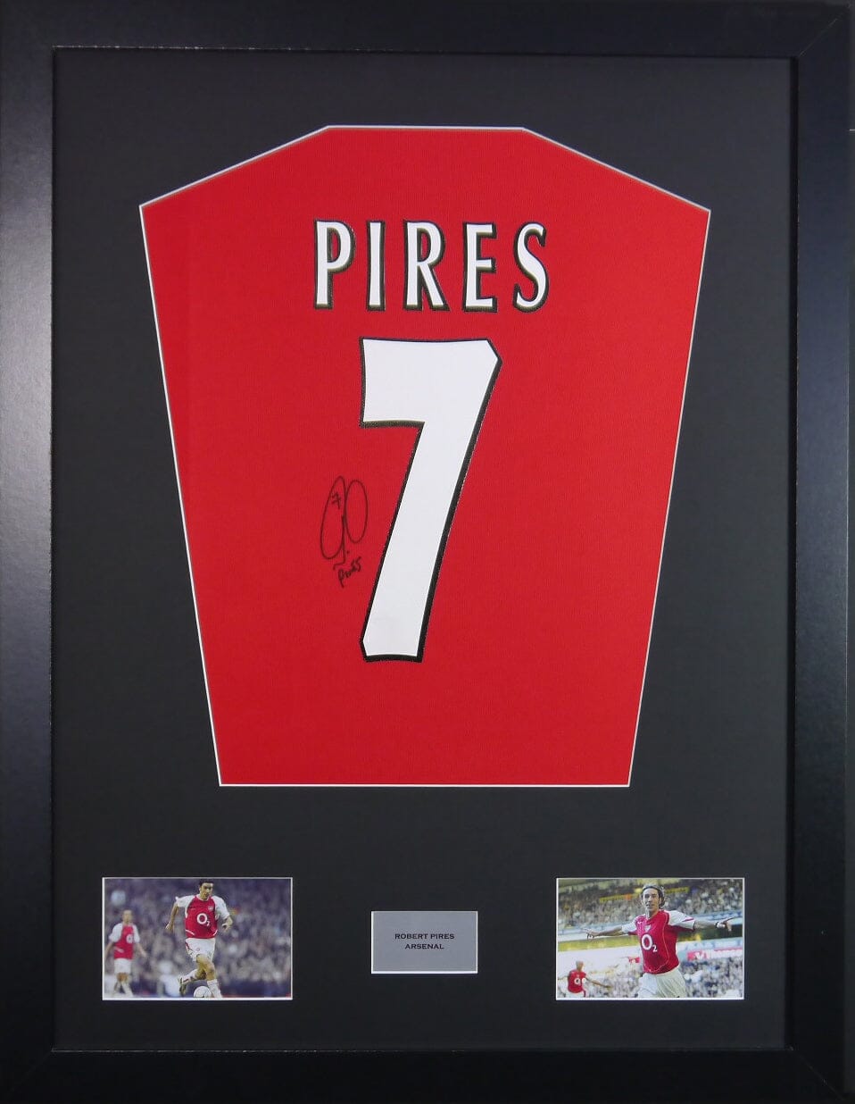 Robert Pires Arsenal Signed Shirt Display