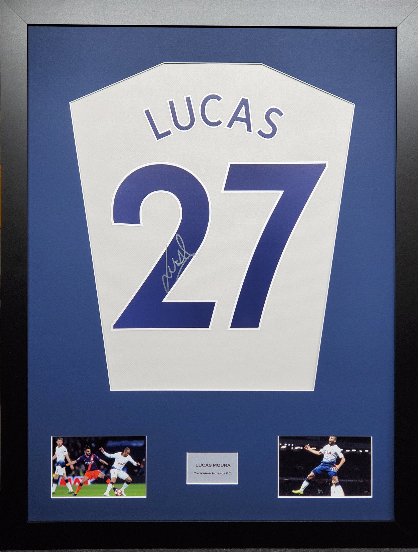 Lucas Moura Tottenham Hotspur signed shirt display