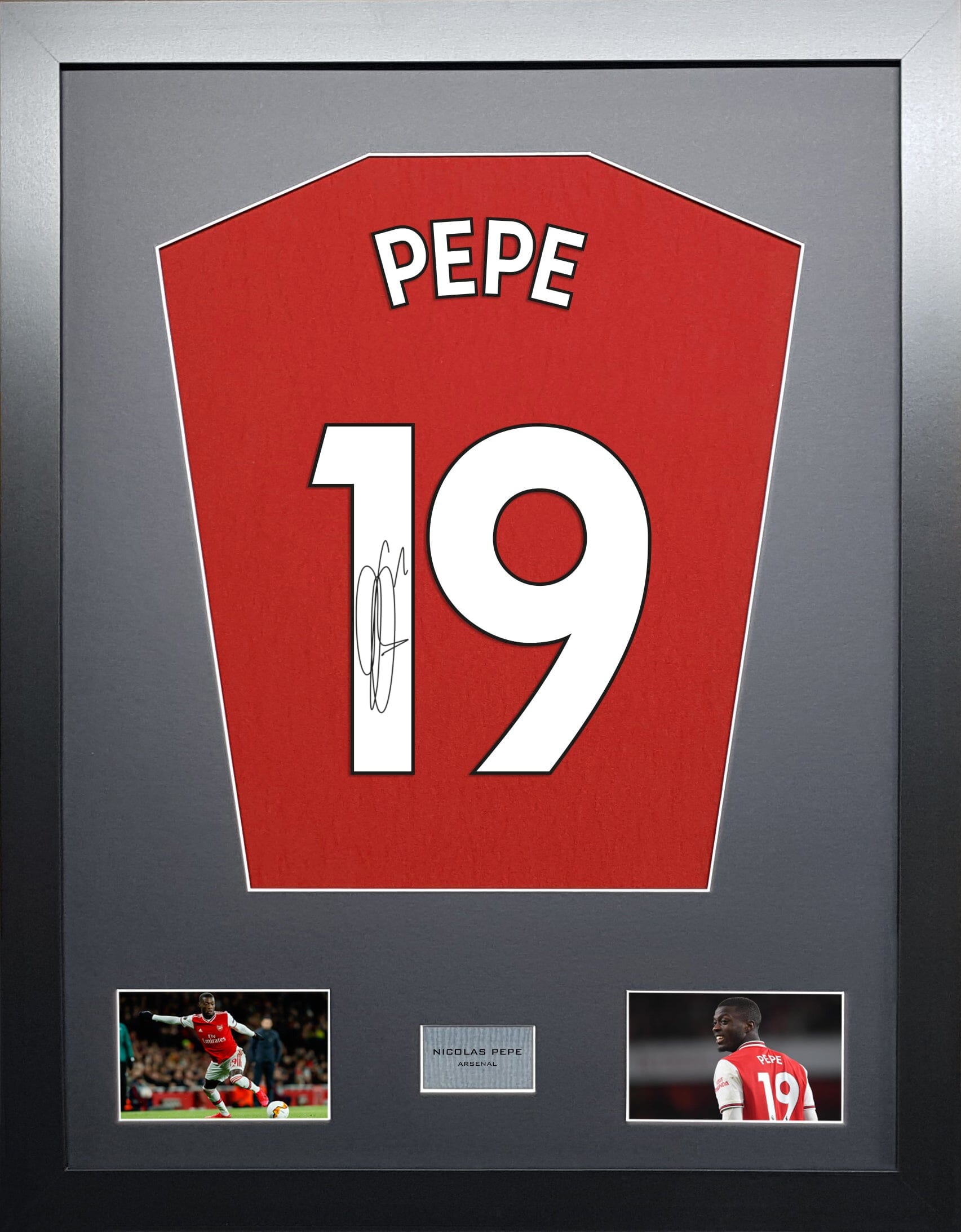 Nicolas Pepe Arsenal Signed Shirt Display - Main Image