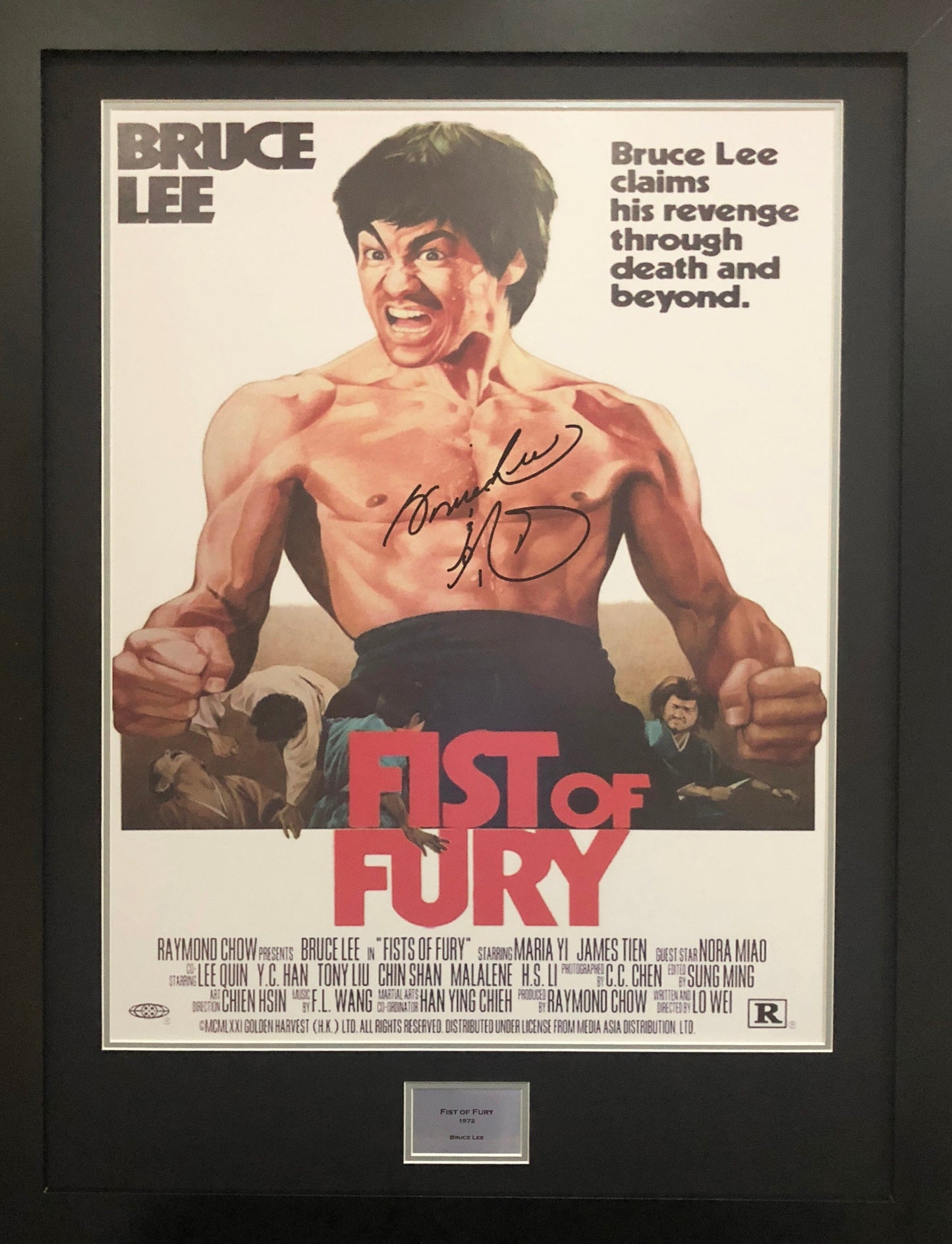 Bruce Lee Fist of Fury Signed Movie Poster