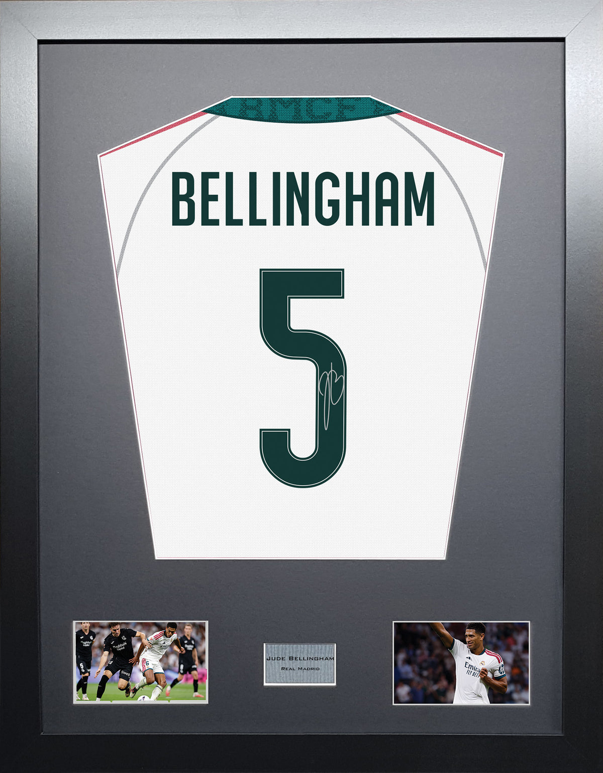 Jude Bellingham Standard framed football shirt display with machine-applied signature