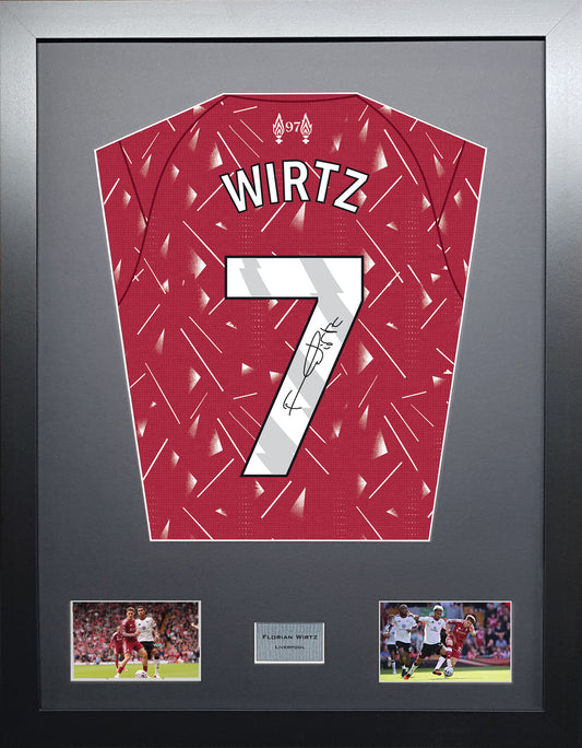 Florian Wirtz Standard framed football shirt display with machine-applied signature