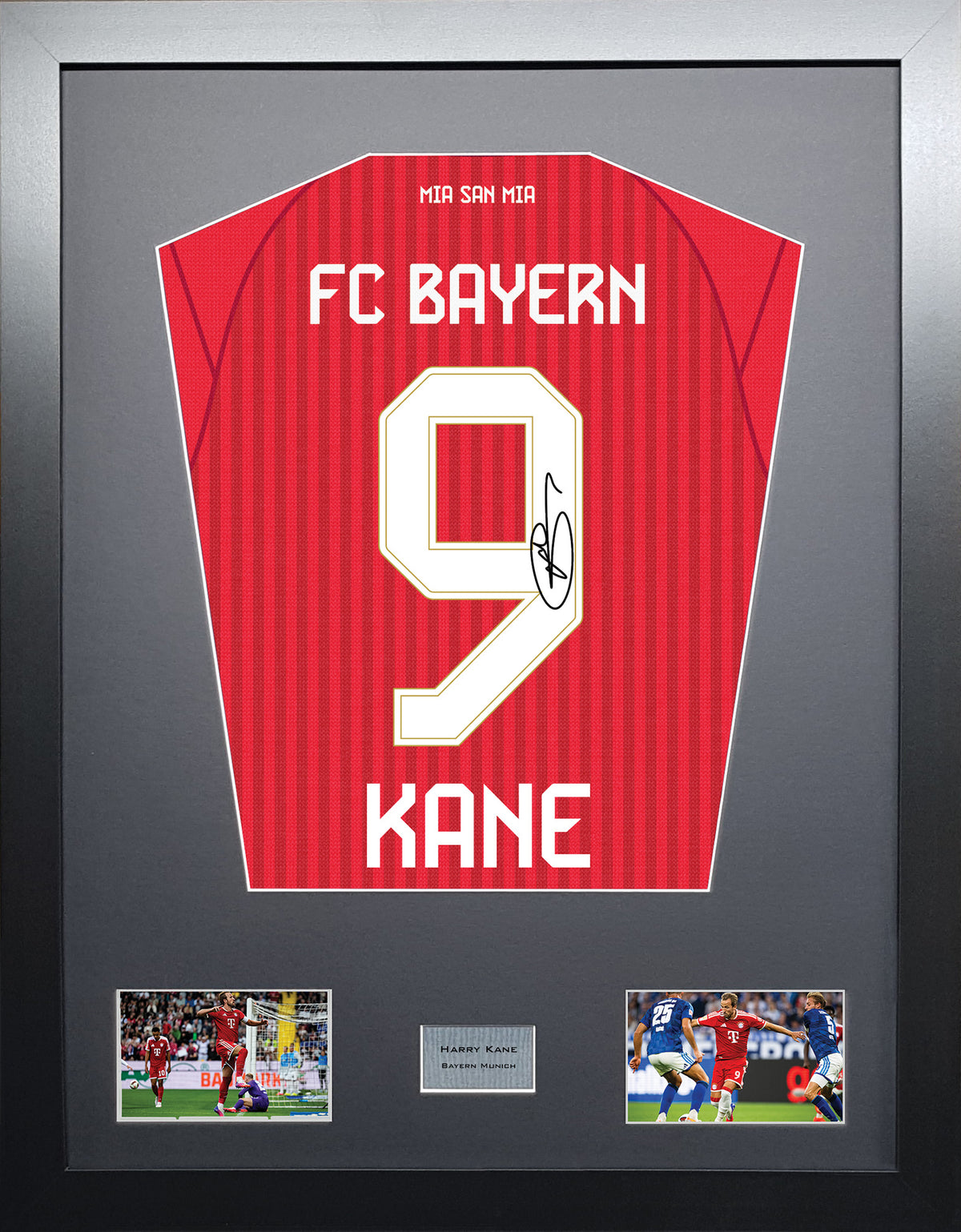 Harry Kane Standard framed football shirt display with machine-applied signature