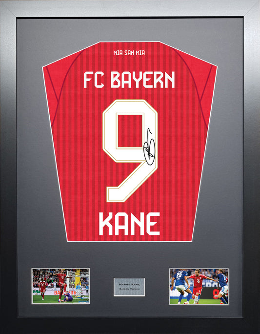 Harry Kane Standard framed football shirt display with machine-applied signature