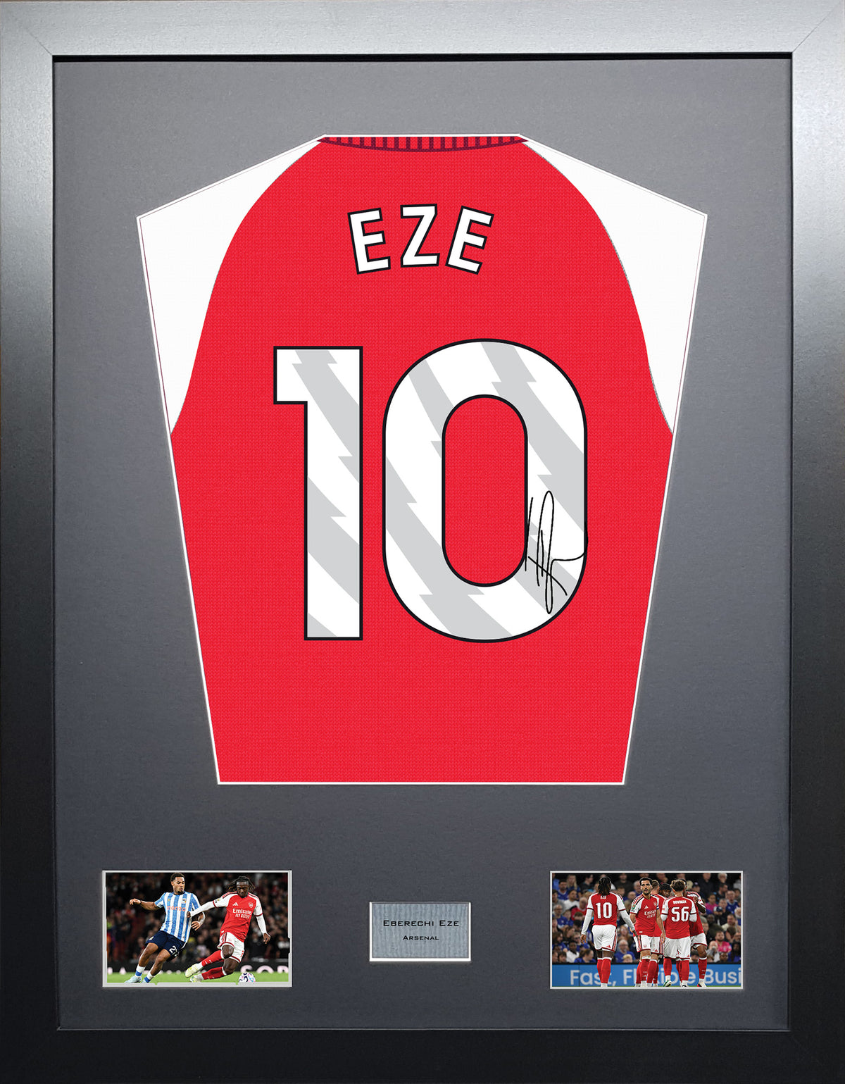 Eberechi Eze Standard framed football shirt display with machine-applied signature