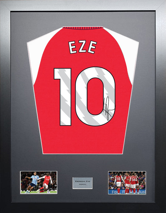 Eberechi Eze Standard framed football shirt display with machine-applied signature