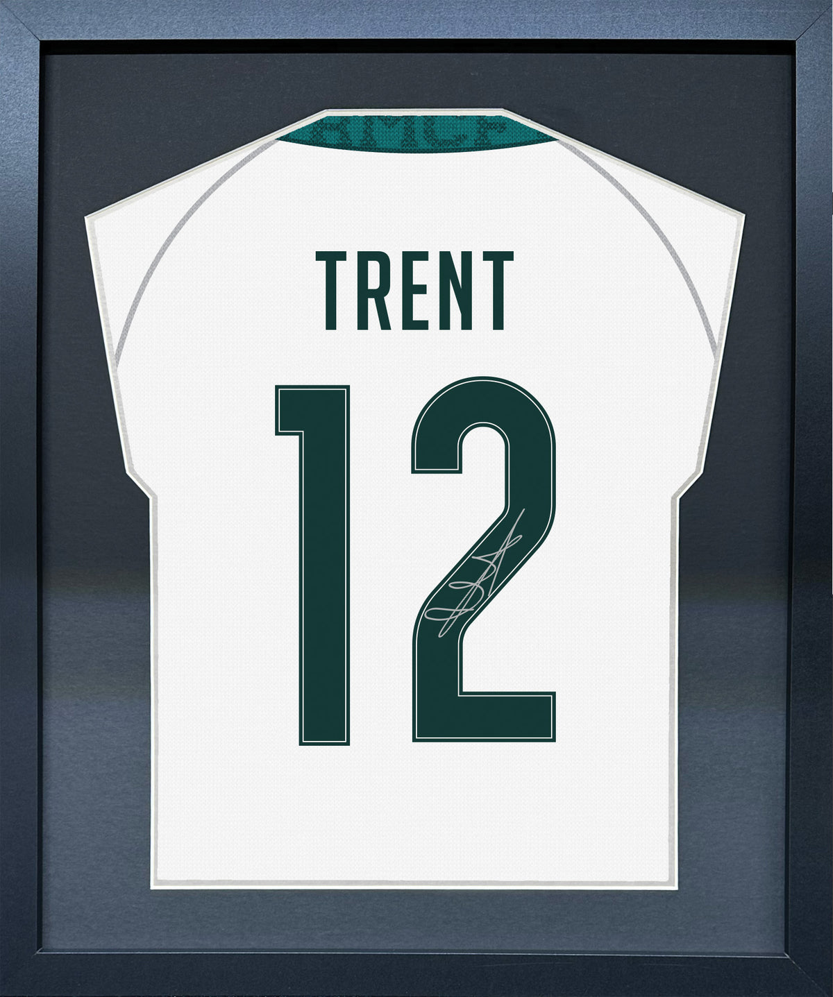 Trent Alexander-Arnold compact Gift 450 framed football display with black/silver mount and machine-applied pen signature