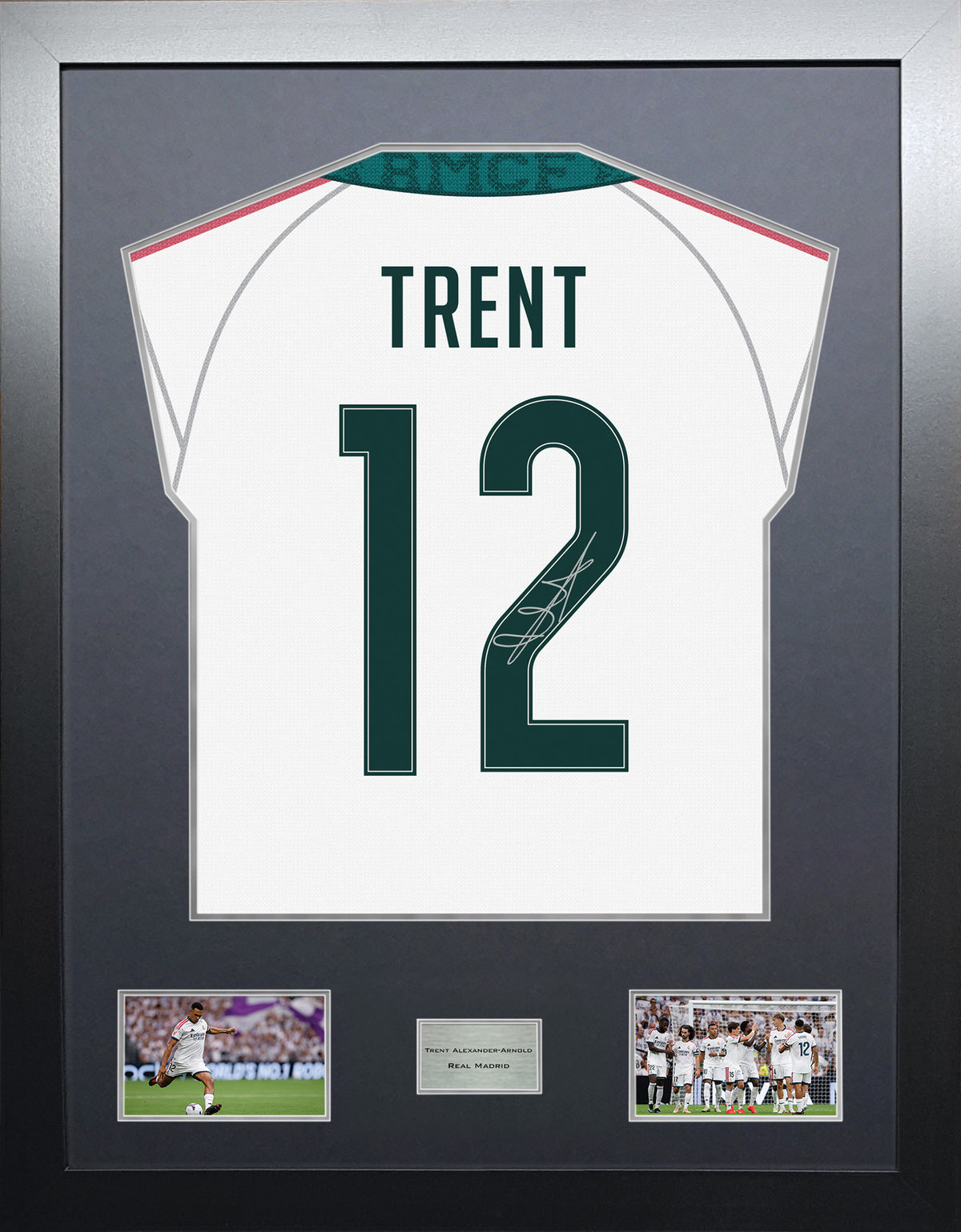 Trent Alexander-Arnold Highline framed football shirt display with machine-applied signature and black/silver mount